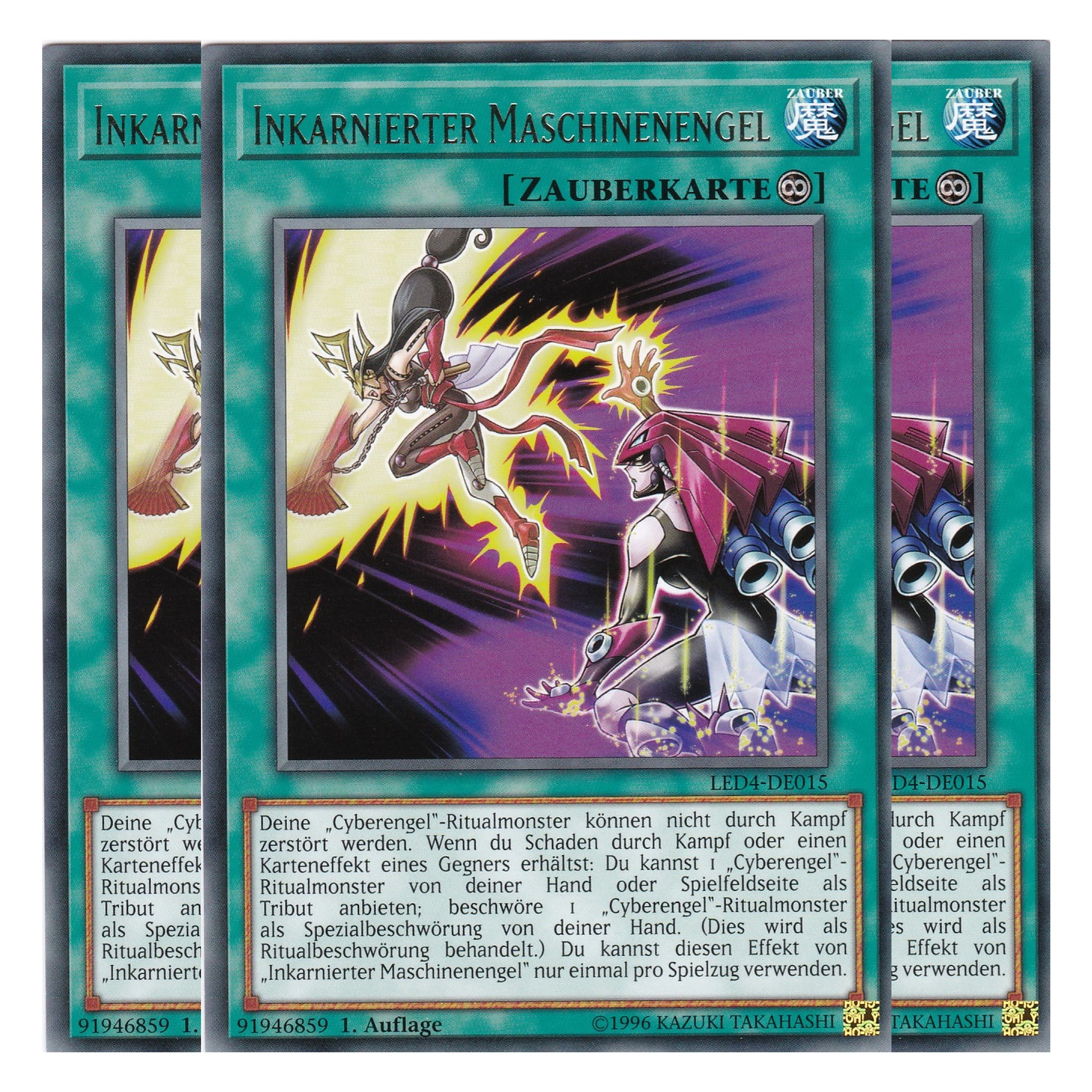 Inkarnierter Maschinenengel - LED4-DE015 - Rare - Deutsch - 1. Auflage - Legendary Duelists: Sisters of the Rose - Playset (3 Kopien)