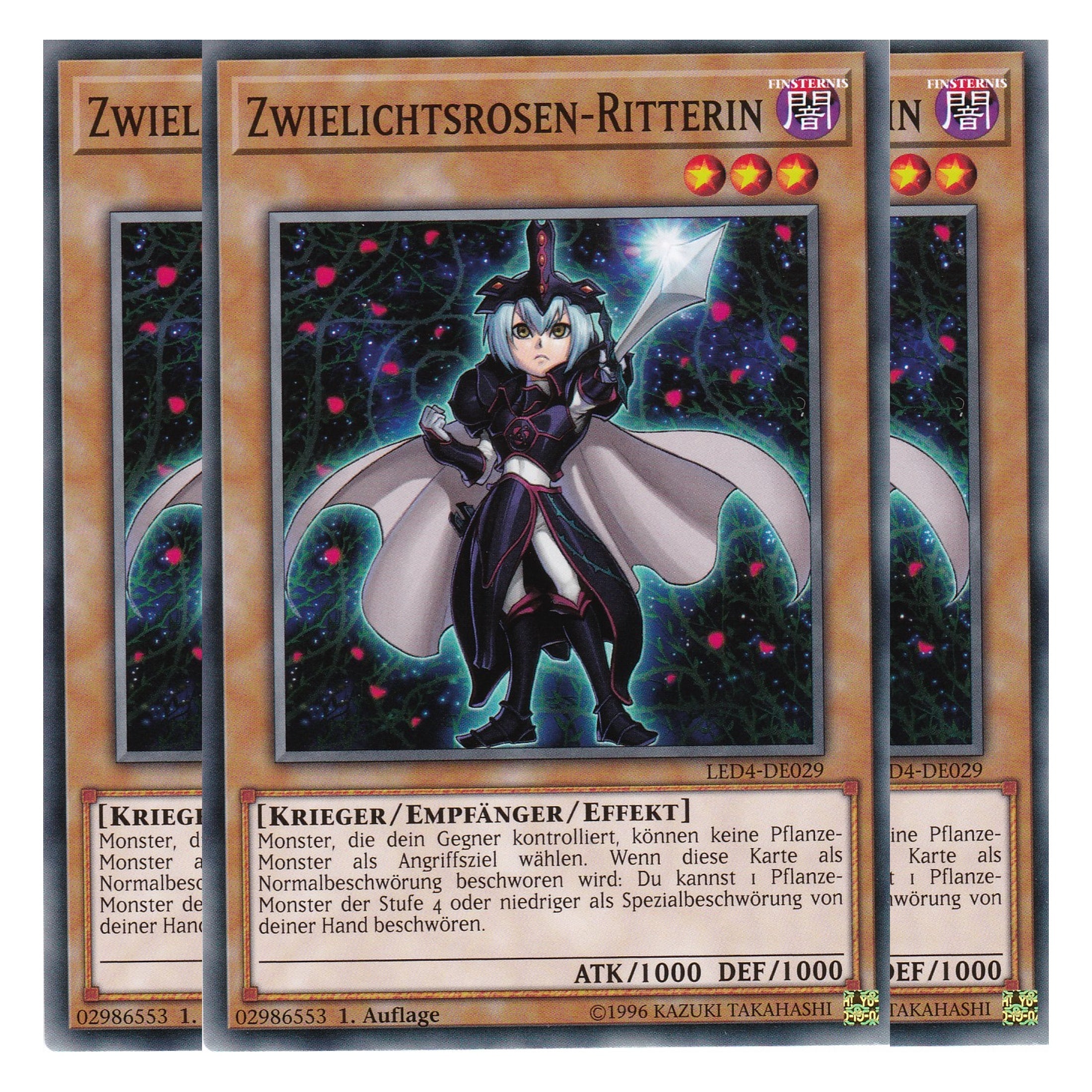 Zwielichtsrosen-Ritterin - LED4-DE029 - Common - Deutsch - 1. Auflage - Legendary Duelists: Sisters of the Rose - Playset (3 Kopien)