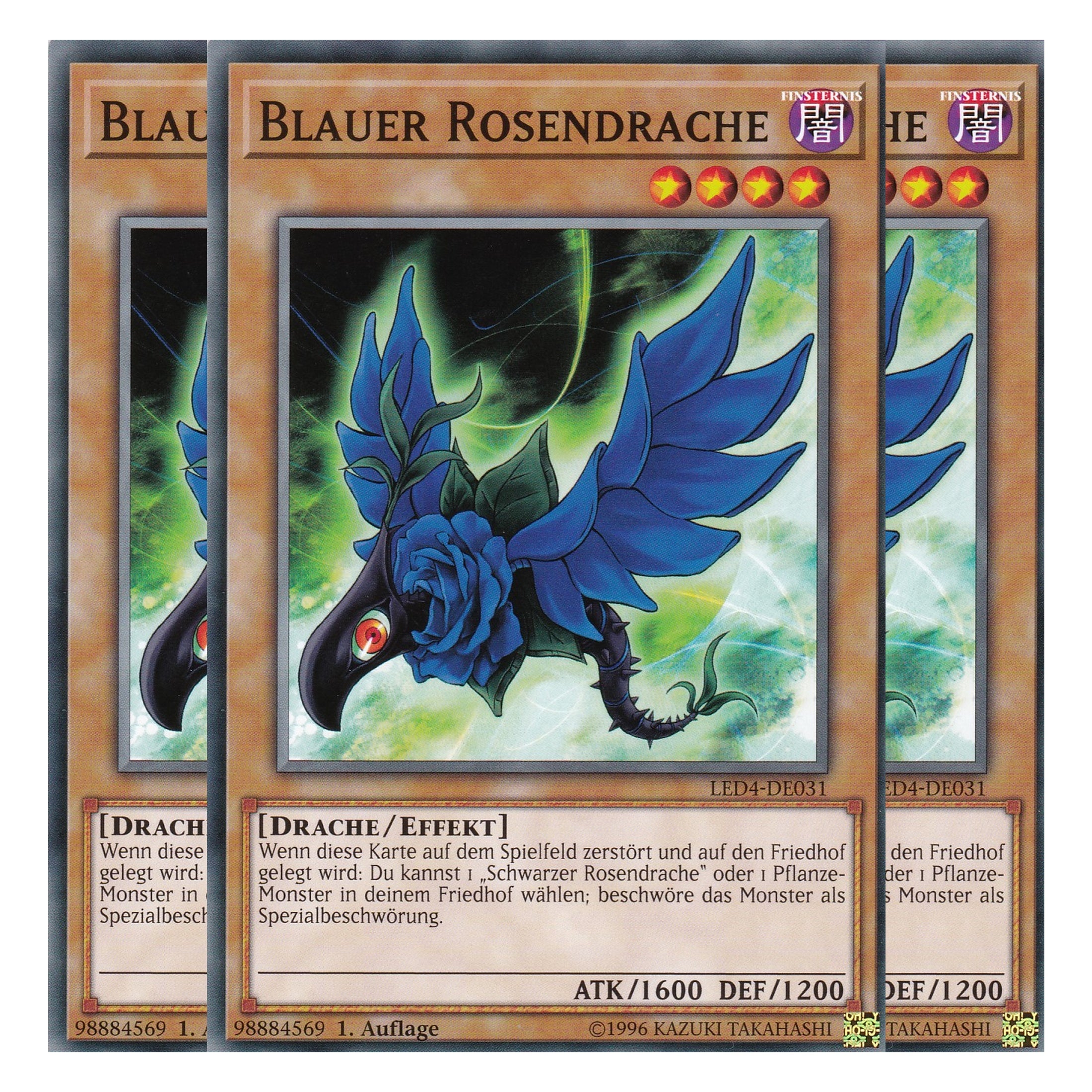 Blauer Rosendrache - LED4-DE031 - Common - Deutsch - 1. Auflage - Legendary Duelists: Sisters of the Rose - Playset (3 Kopien)