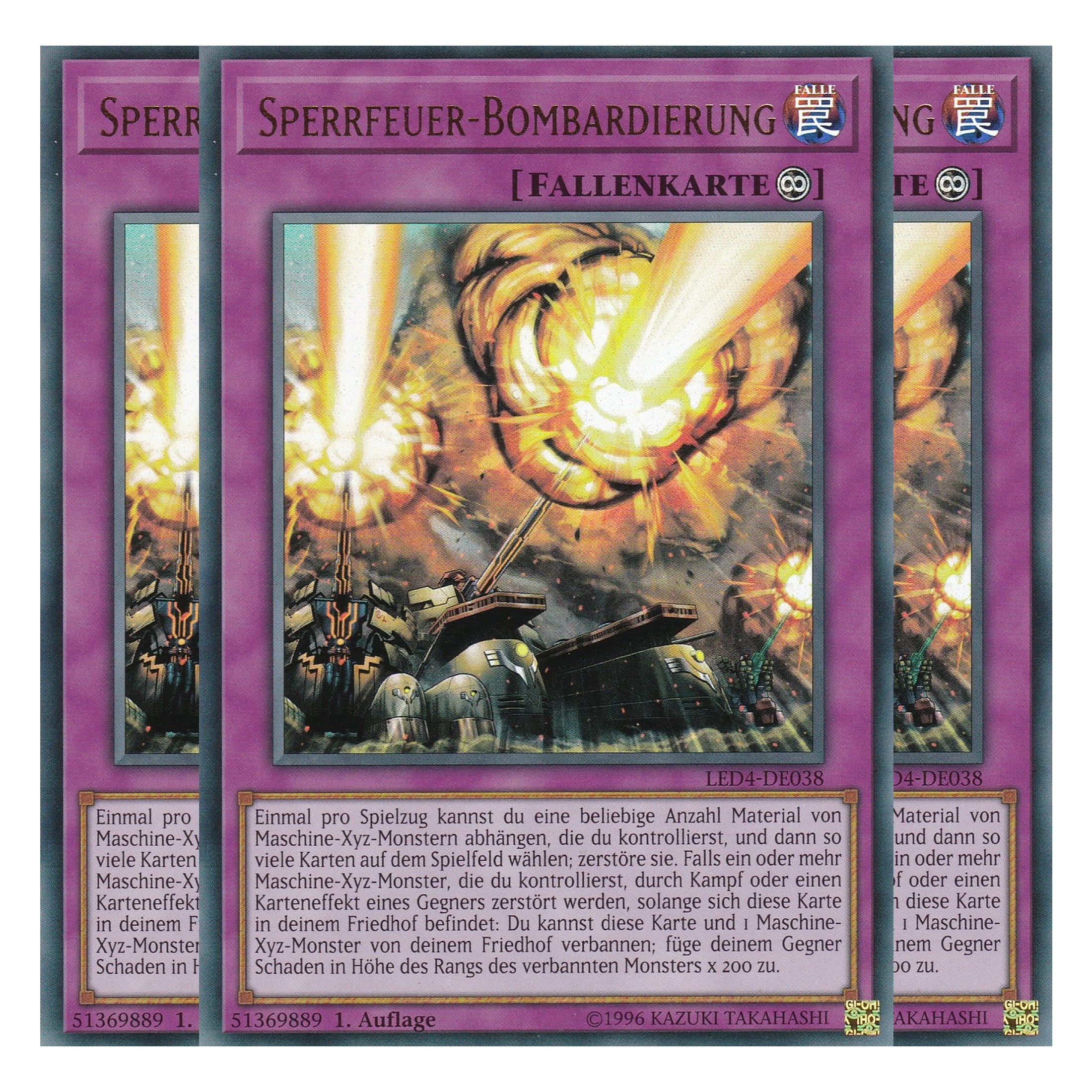 Sperrfeuer-Bombardierung - LED4-DE038 - Ultra Rare - Deutsch - 1. Auflage - Legendary Duelists: Sisters of the Rose - Playset (3 Kopien)