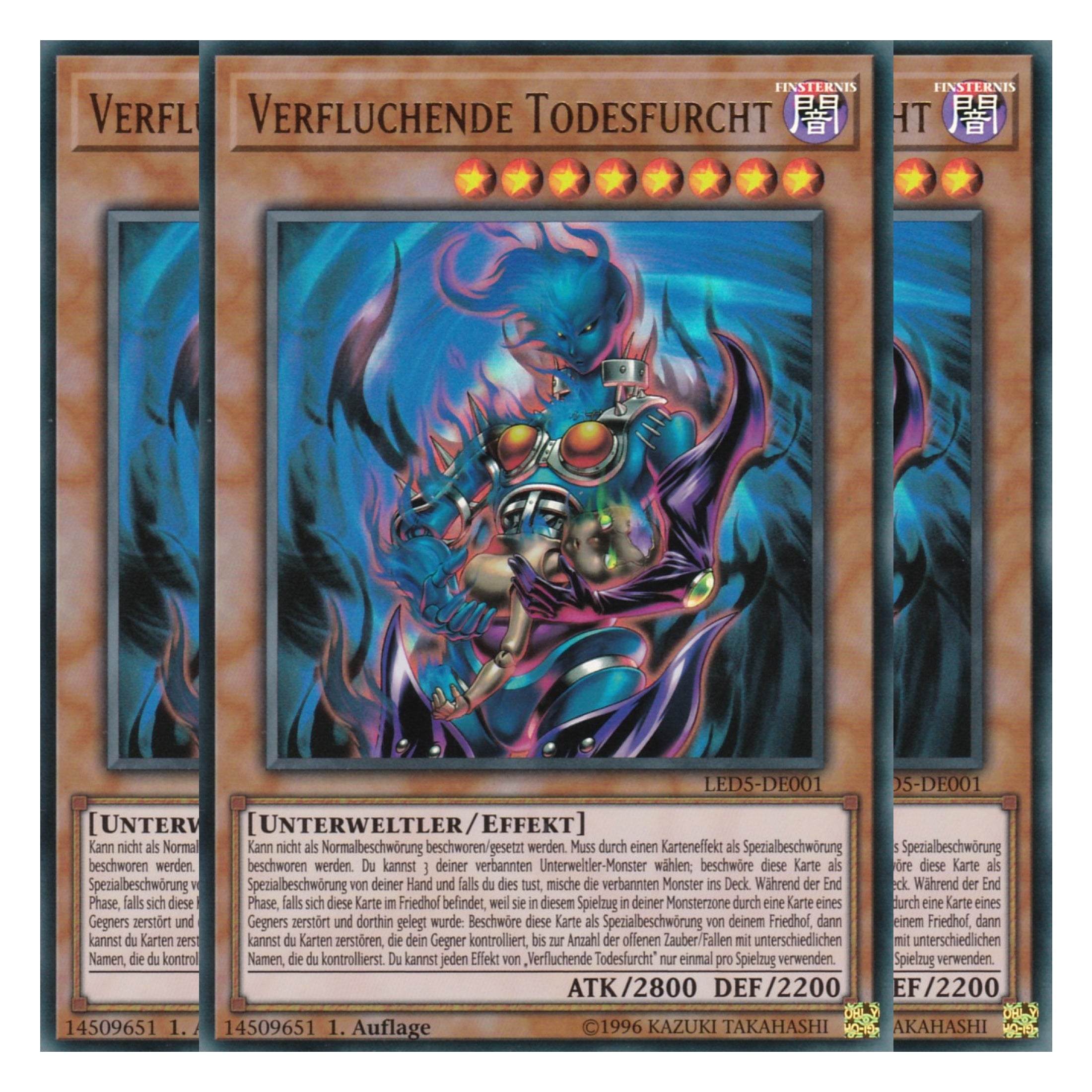 Verfluchende Todesfurcht - LED5-DE001 - Ultra Rare - Deutsch - 1. Auflage - Legendary Duelists: Immortal Destiny - Playset (3 Kopien)