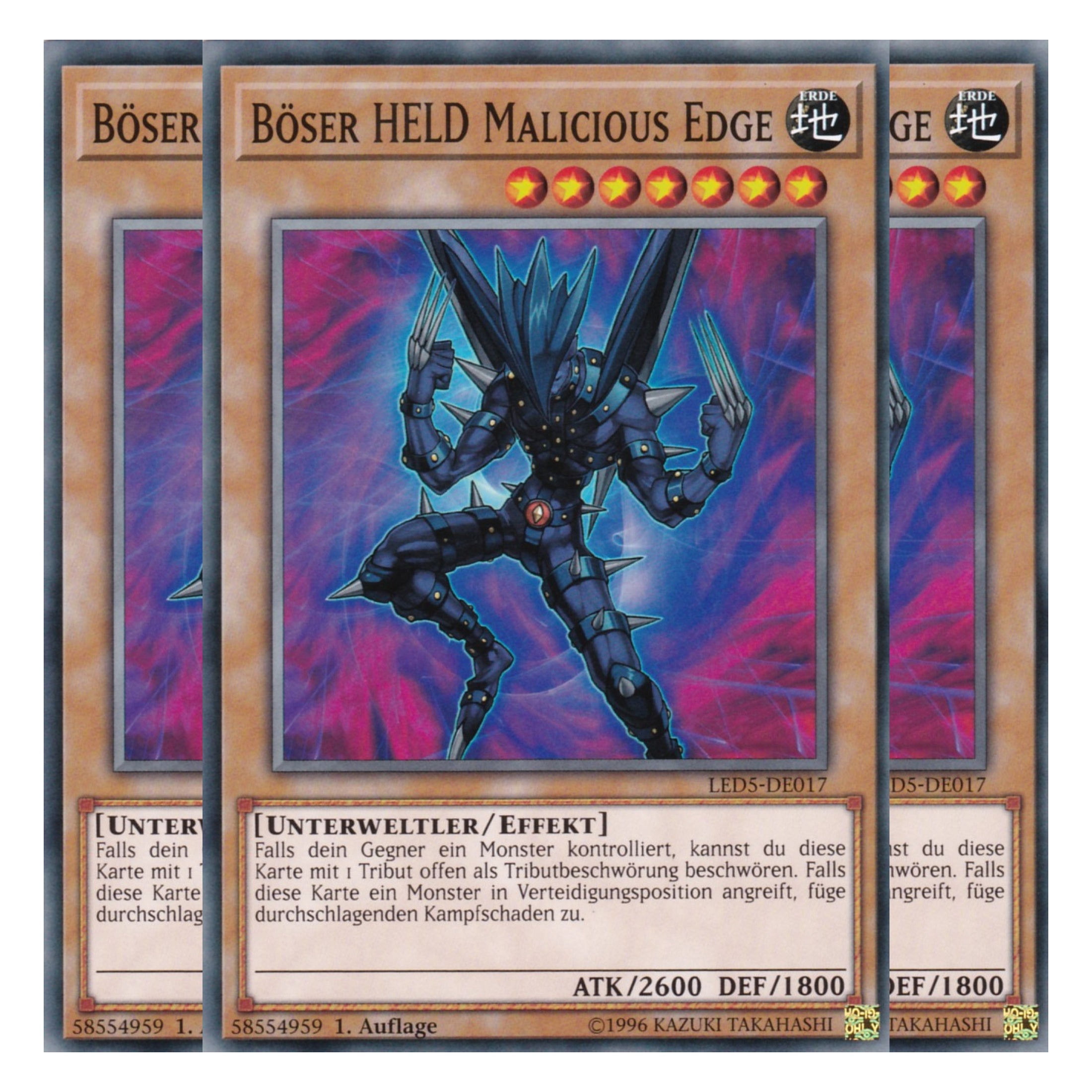 Böser Held Malicious Edge - LED5-DE017 - Common - Deutsch - 1. Auflage - Legendary Duelists: Immortal Destiny - Playset (3 Kopien)