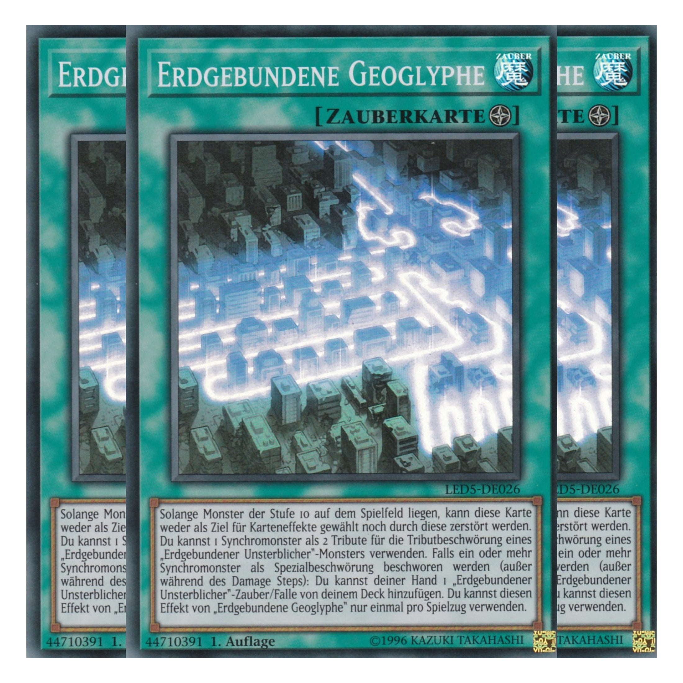 Erdgebundene Geoglyphe - LED5-DE026 - Super Rare - Deutsch - 1. Auflage - Legendary Duelists: Immortal Destiny - Playset (3 Kopien)