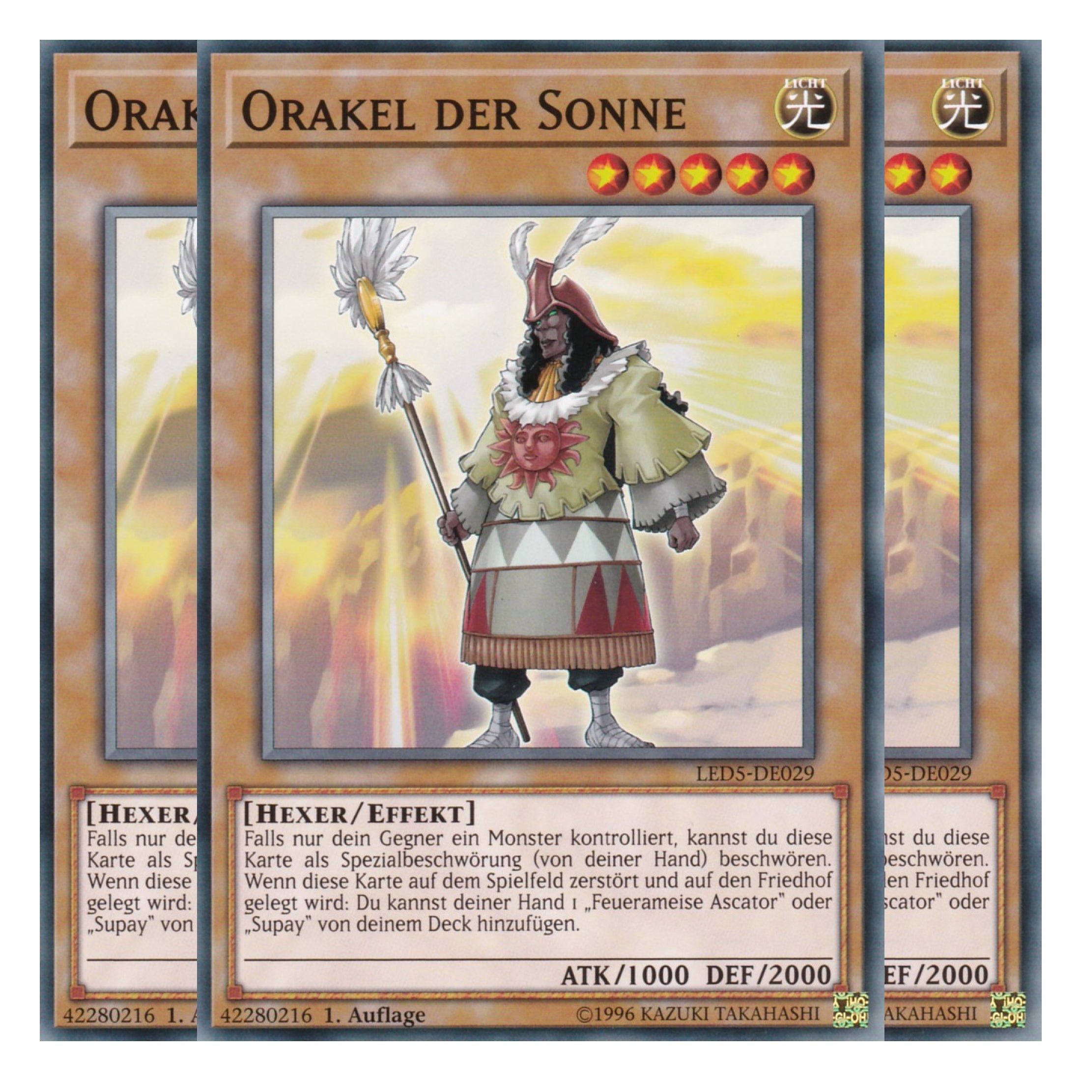 Orakel der Sonne - LED5-DE029 - Common - Deutsch - 1. Auflage - Legendary Duelists: Immortal Destiny - Playset (3 Kopien)