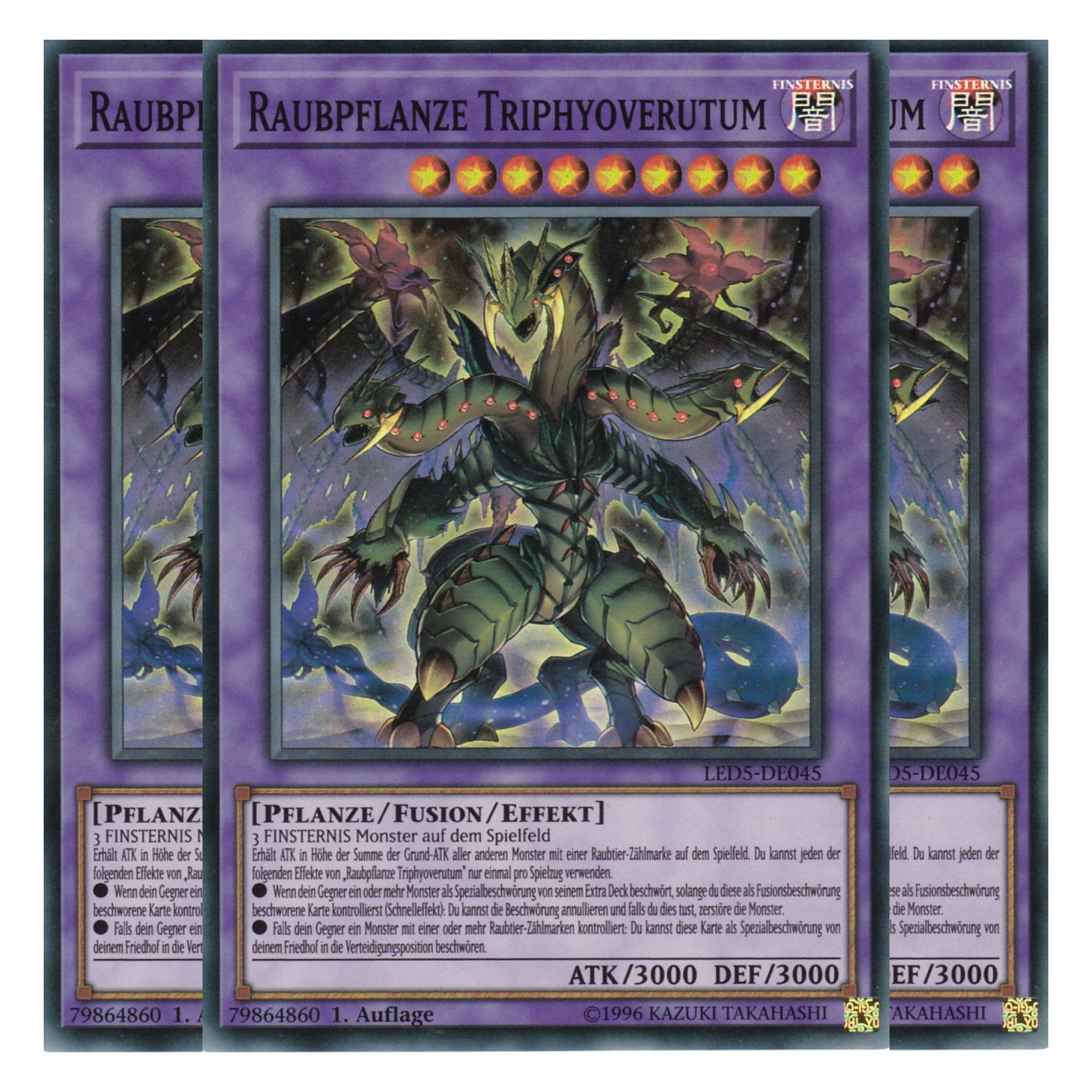 Raubpflanze Triphyoverutum - LED5-DE045 - Super Rare - Deutsch - 1. Auflage - Legendary Duelists: Immortal Destiny - Playset (3 Kopien)