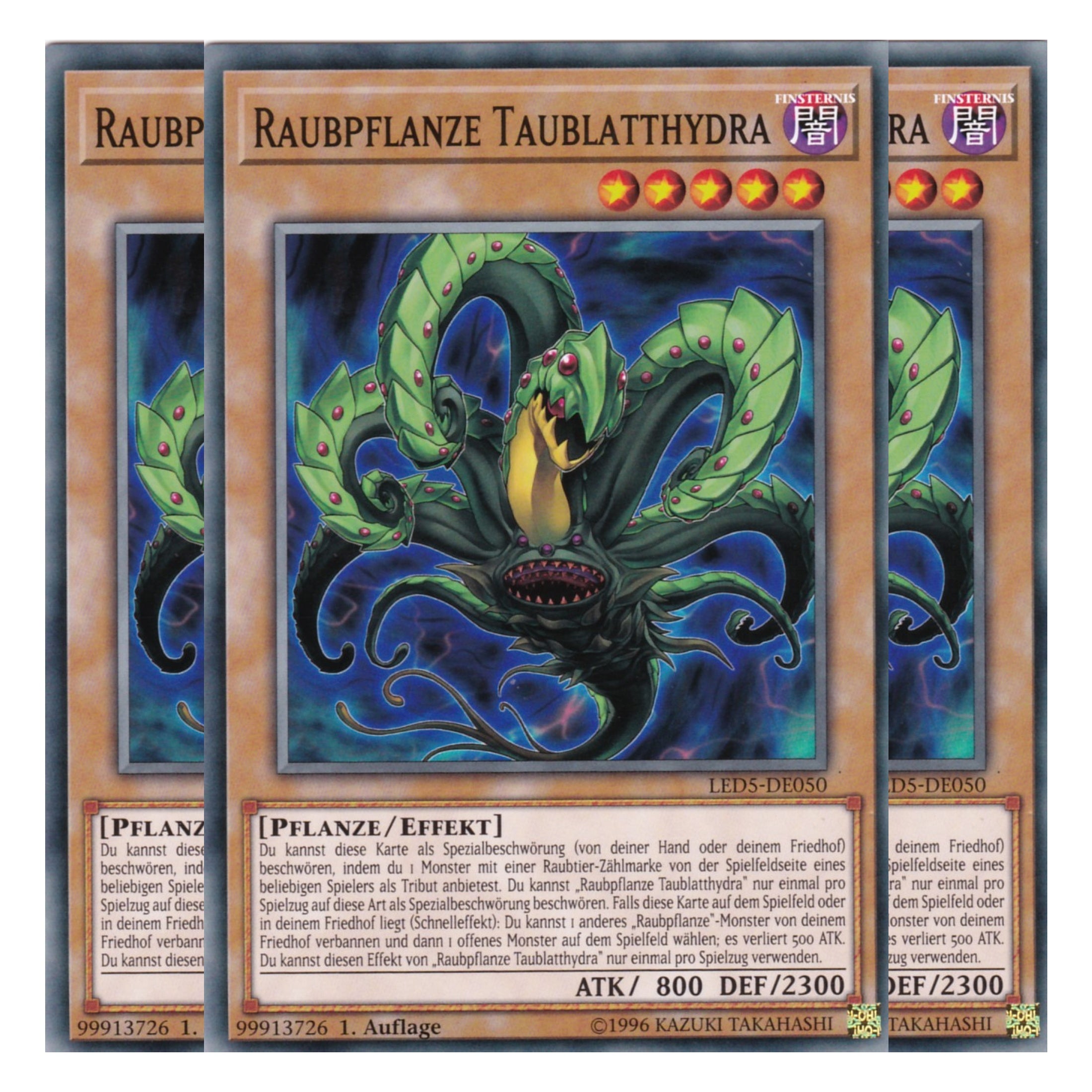Raubpflanze Taublatthydra - LED5-DE050 - Common - Deutsch - 1. Auflage - Legendary Duelists: Immortal Destiny - Playset (3 Kopien)