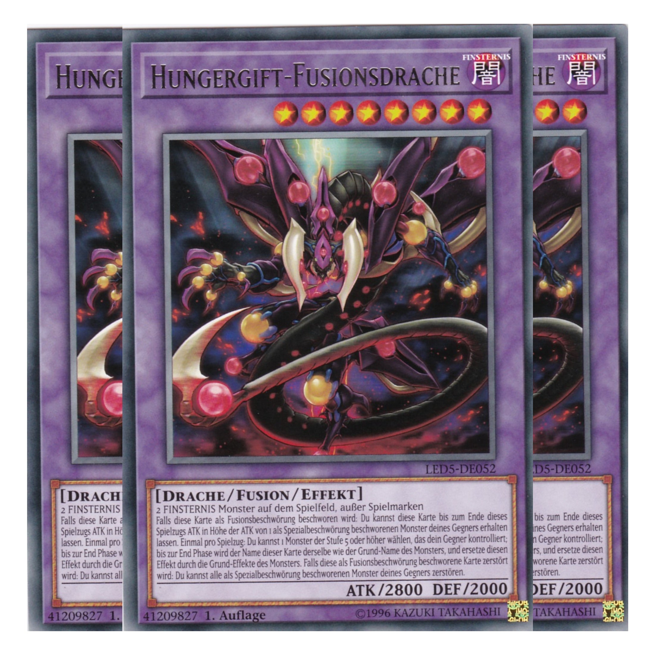 Hungergift-Fusionsdrache - LED5-DE052 - Rare - Deutsch - 1. Auflage - Legendary Duelists: Immortal Destiny - Playset (3 Kopien)