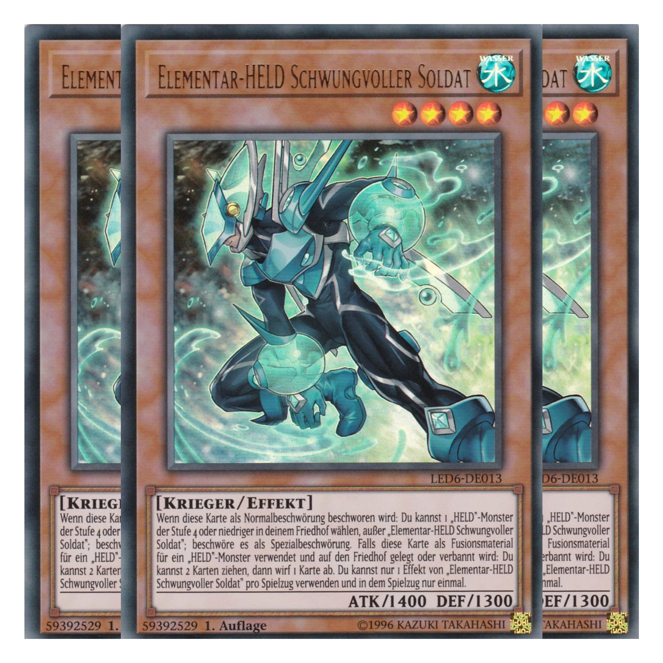 Elementar – HELD Schwungvoller Soldat - LED6-DE013 - Ultra Rare - Deutsch - 1. Auflage - Legendary Duelists: Magical Hero - Playset (3 Kopien)