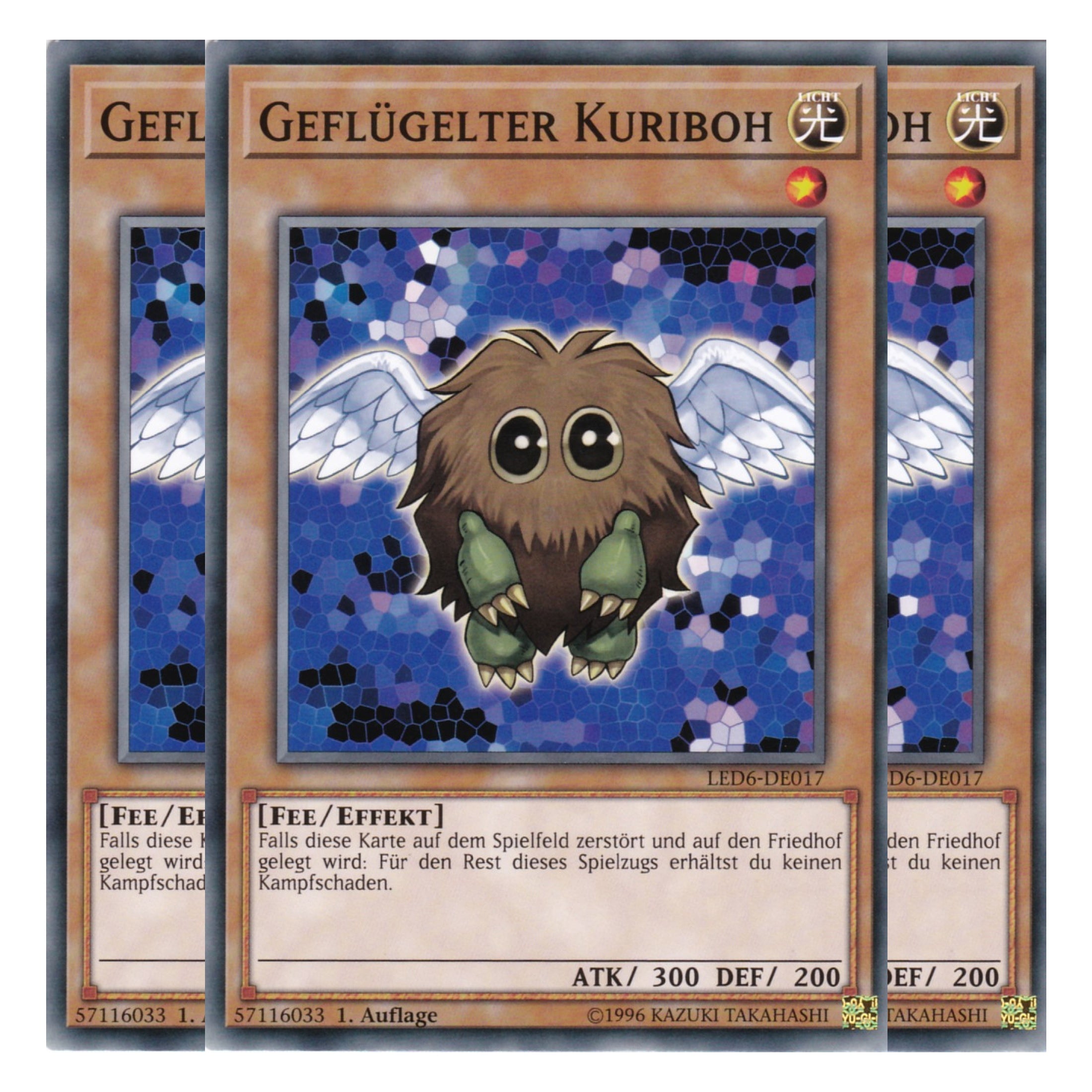 Geflügelter Kuriboh - LED6-DE017 - Common - Deutsch - 1. Auflage - Legendary Duelists: Magical Hero - Playset (3 Kopien)