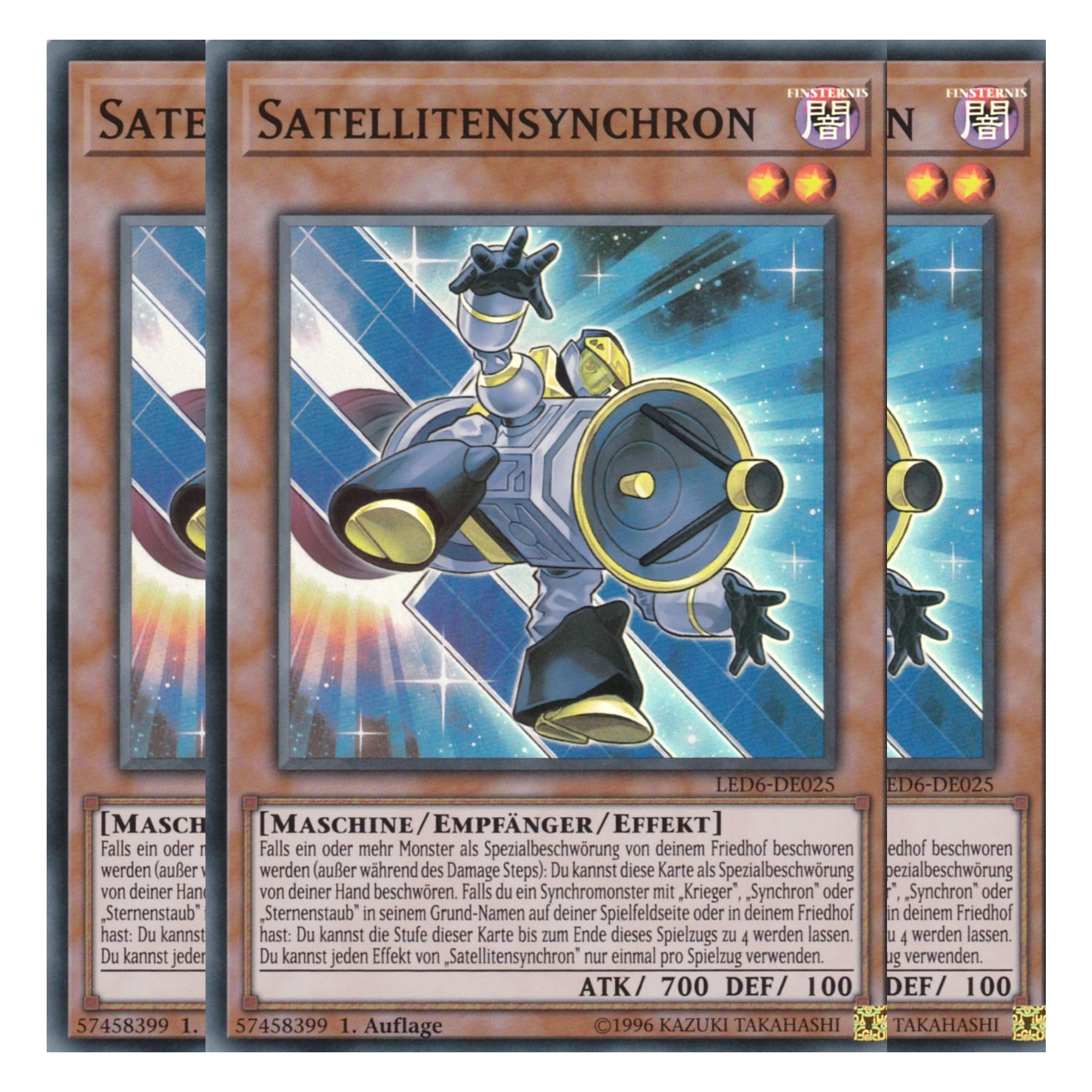 Satellitensynchron - LED6-DE025 - Super Rare - Deutsch - 1. Auflage - Legendary Duelists: Magical Hero - Playset (3 Kopien)