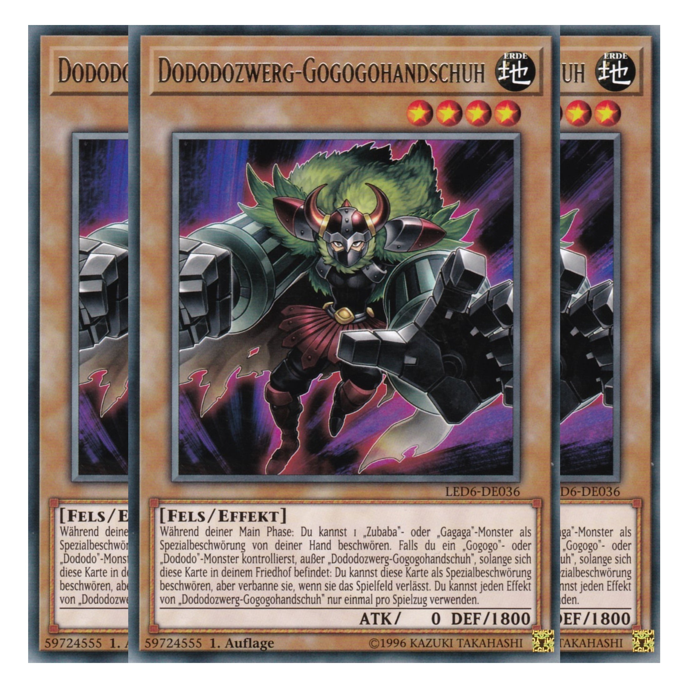 Dododozwerg-Gogogohandschuh - LED6-DE036 - Rare - Deutsch - 1. Auflage - Legendary Duelists: Magical Hero - Playset (3 Kopien)