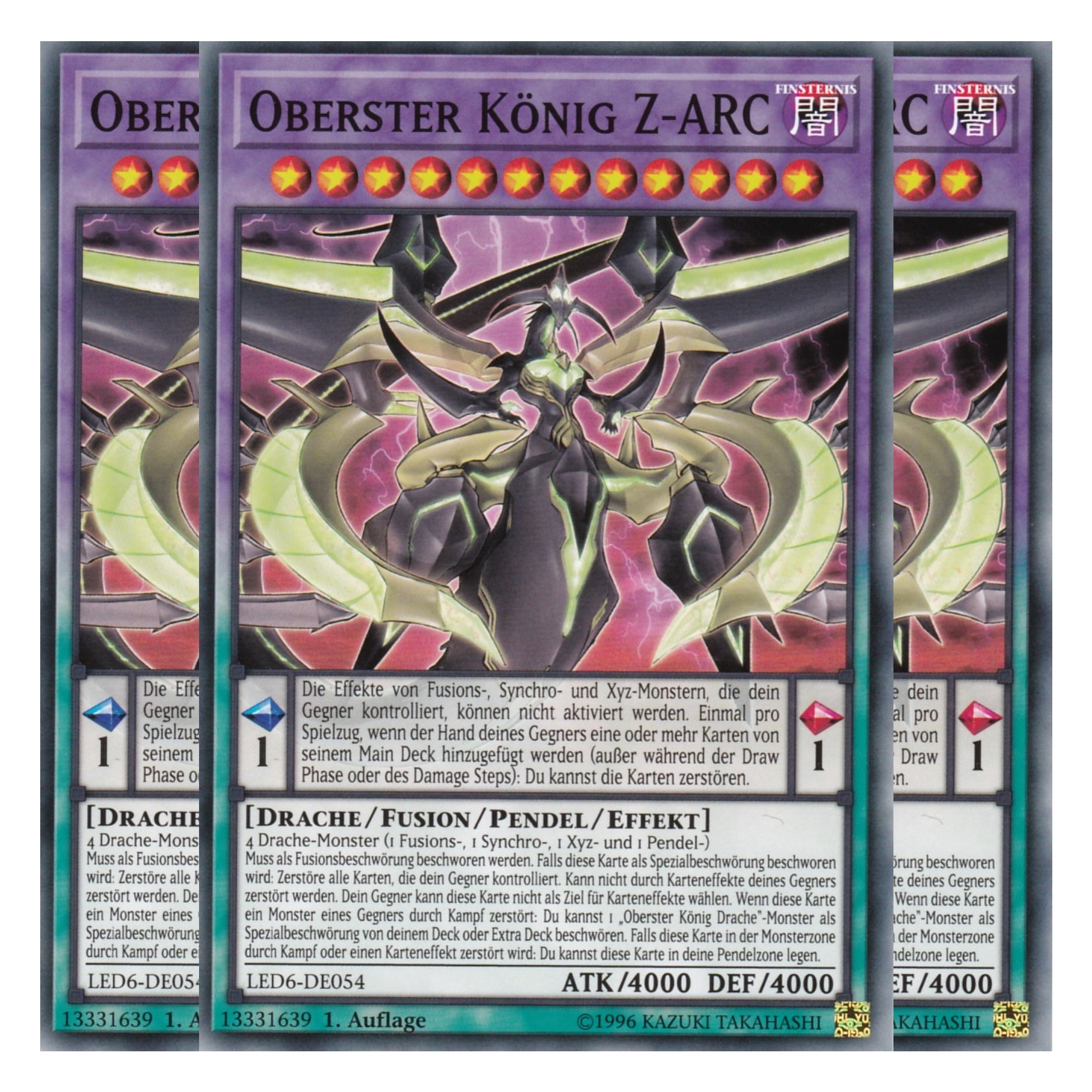 Oberster König Z-ARC - LED6-DE054 - Common - Deutsch - 1. Auflage - Legendary Duelists: Magical Hero - Playset (3 Kopien)