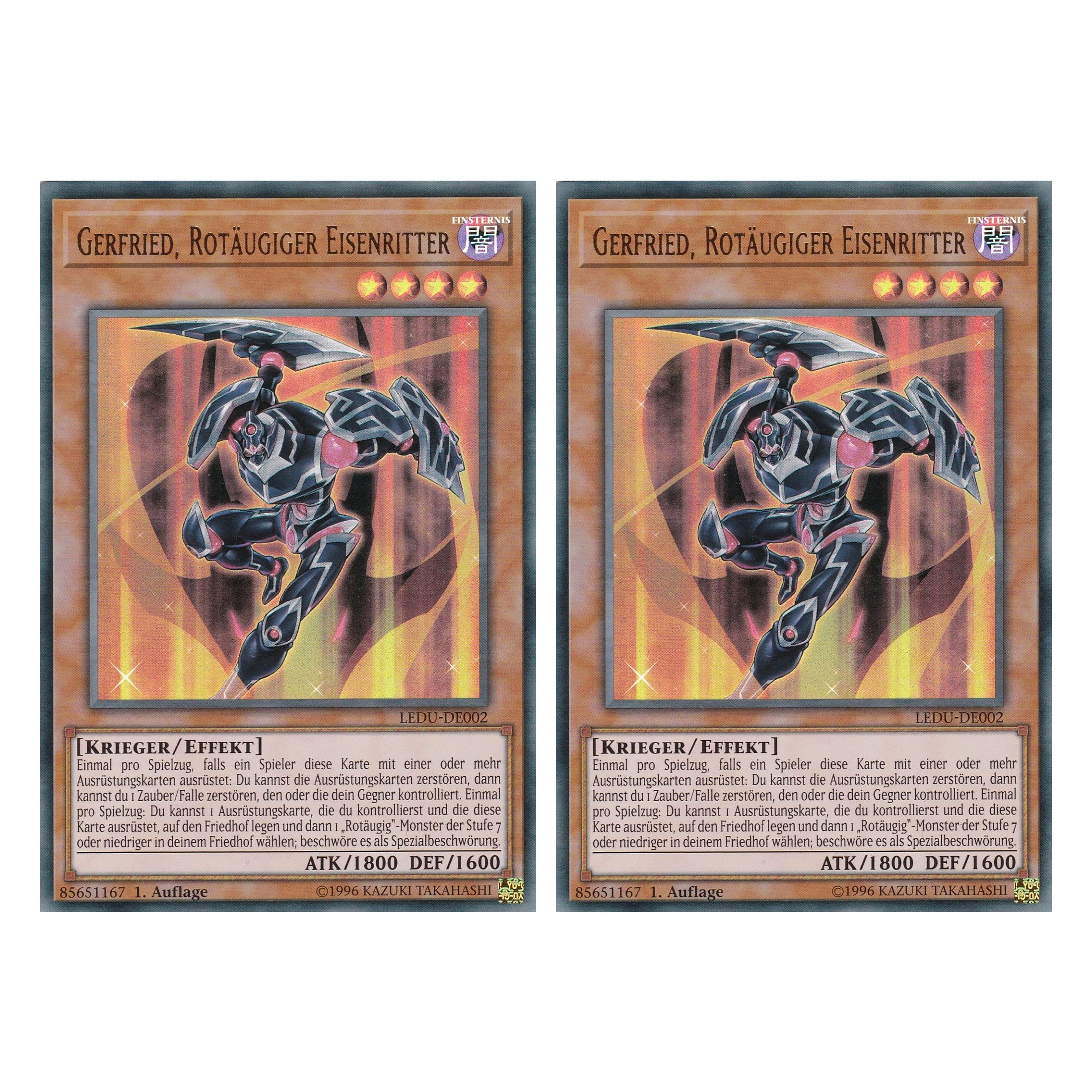 Gerfried, Rotäugiger Eisenritter - LEDU-DE002 - Ultra Rare - Deutsch - 1. Auflage - Legendary Duelists - Duo Set (2 Stück) - Yugioh