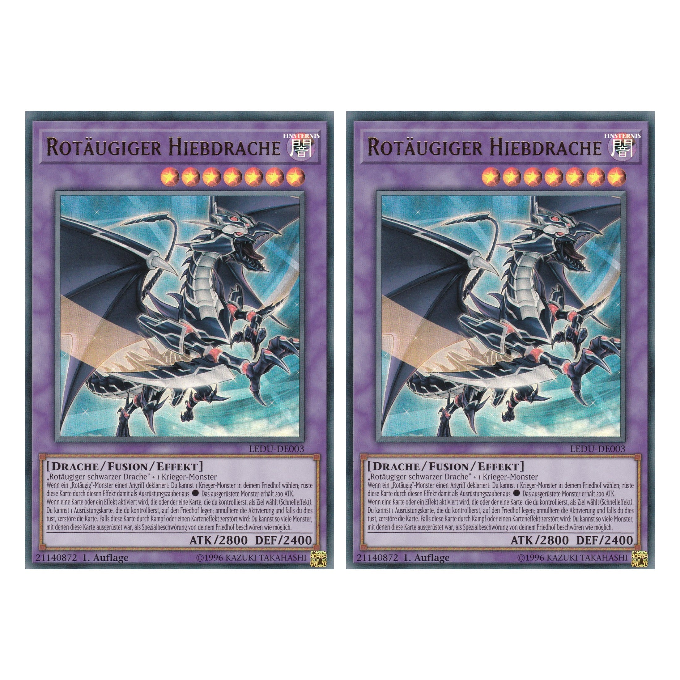 Rotäugiger Hiebdrache - LEDU-DE003 - Ultra Rare - Deutsch - 1. Auflage - Legendary Duelists - Duo Set (2 Stück) - Yugioh
