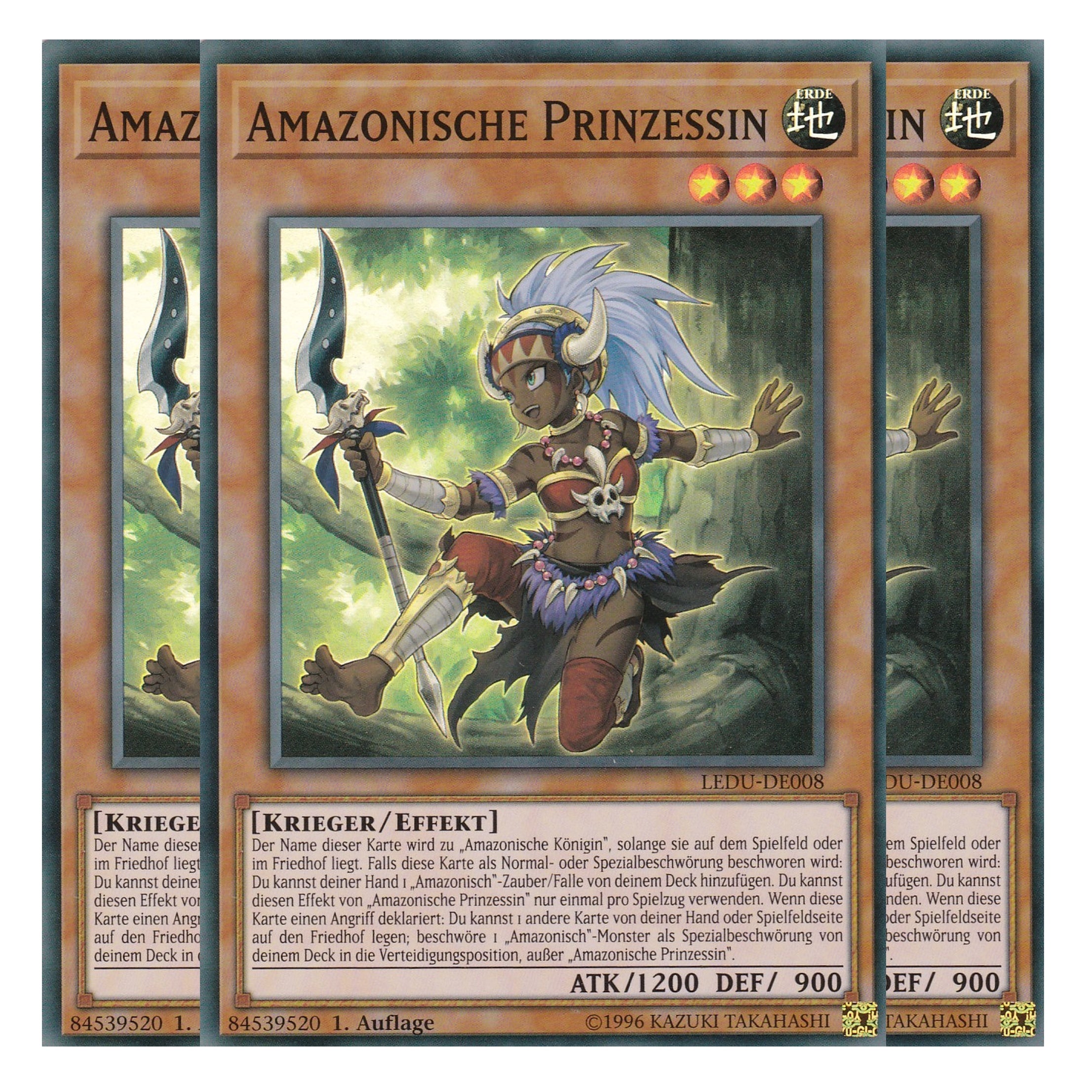 Amazonische Prinzessin - LEDU-DE008 - Super Rare - Deutsch - 1. Auflage - Legendary Duelists - Playset (3 Kopien)