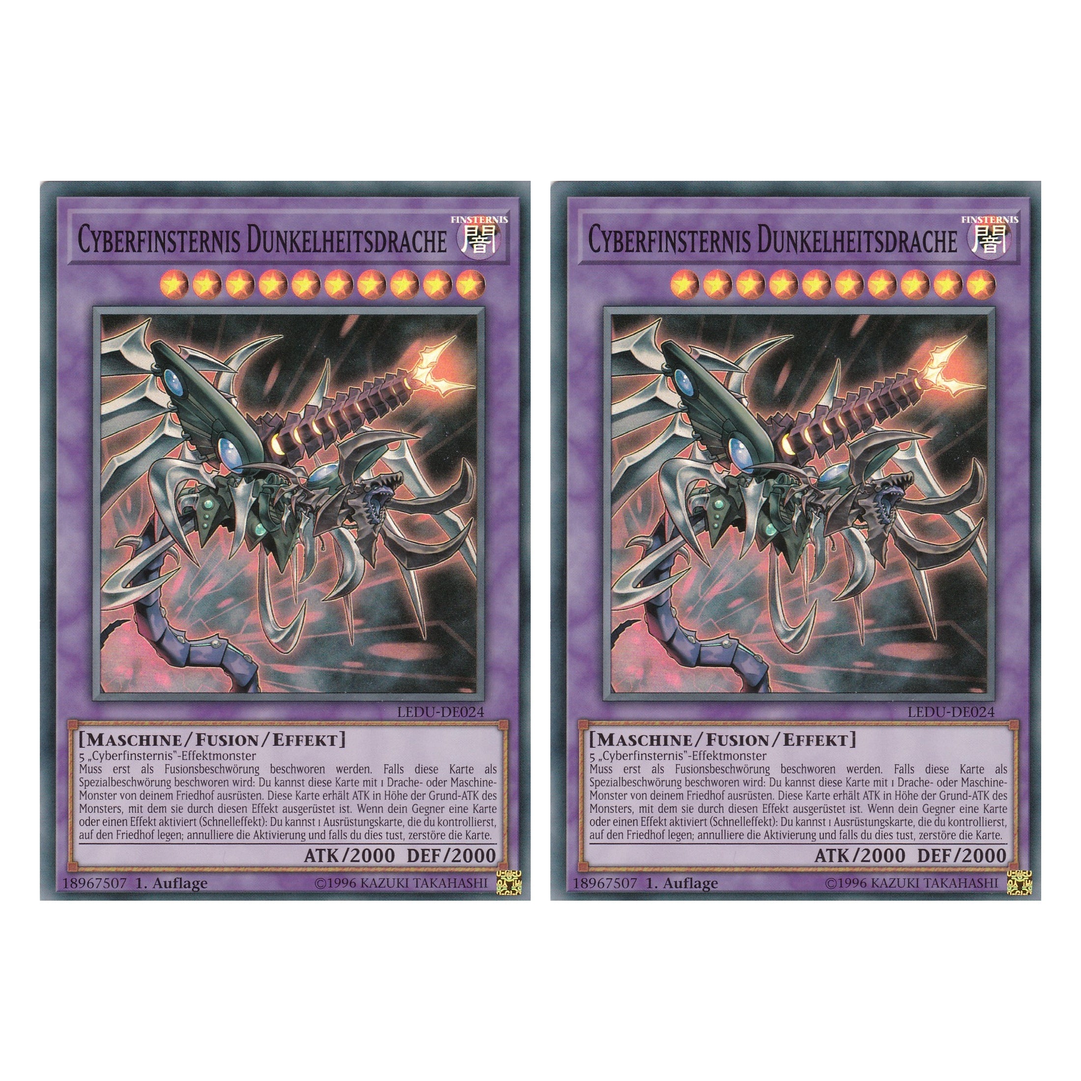 Cyberfinsternis Dunkelheitsdrache - LEDU-DE024 - Super Rare - Deutsch - 1. Auflage - Legendary Duelists - Duo Set (2 Stück) - Yugioh