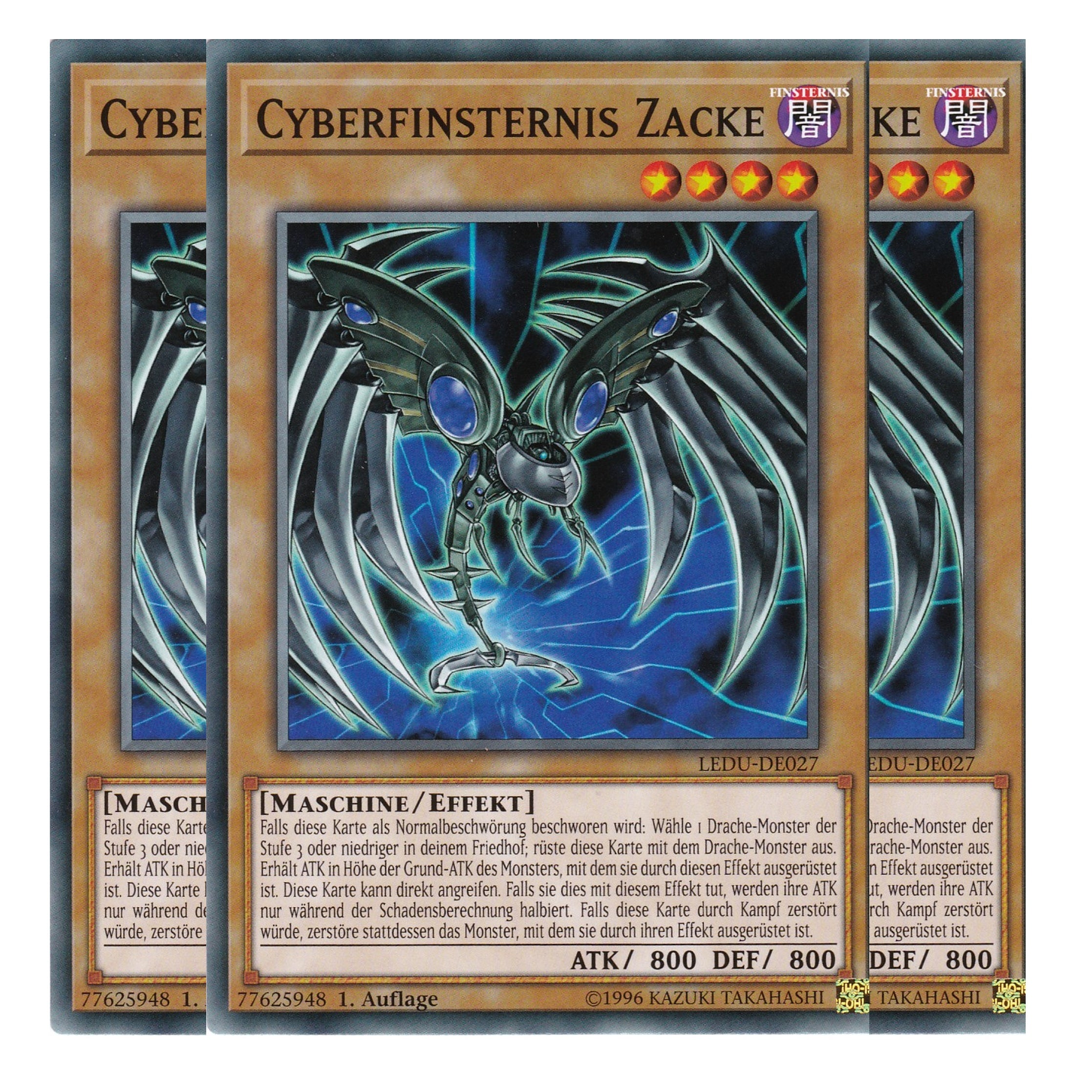 Cyberfinsternis Zacke - LEDU-DE027 - Common - Deutsch - 1. Auflage - Legendary Duelists - Playset (3 Kopien)