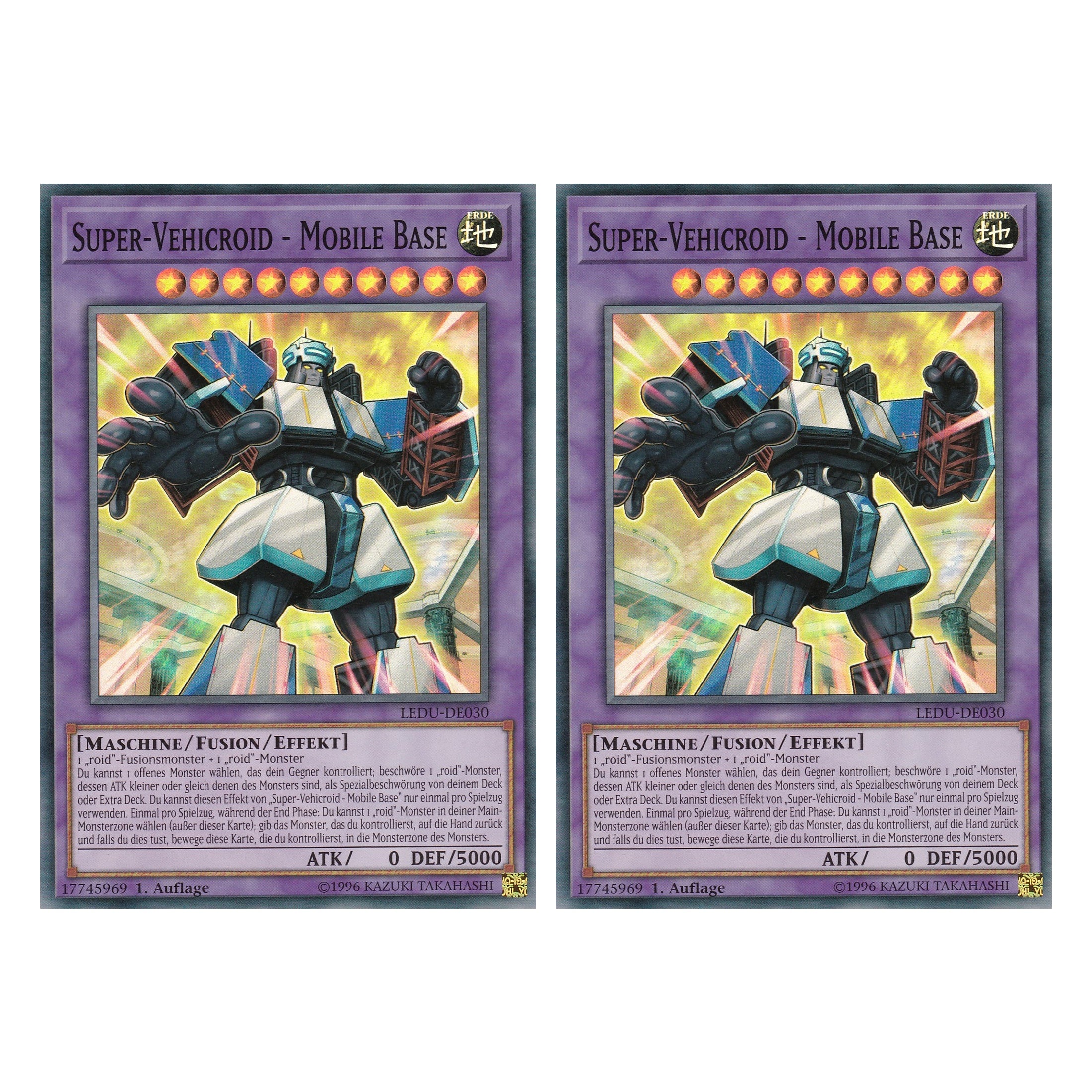 Super-Vehicroid - Mobile Base - LEDU-DE030 - Super Rare - Deutsch - 1. Auflage - Legendary Duelists - Duo Set (2 Stück) - Yugioh