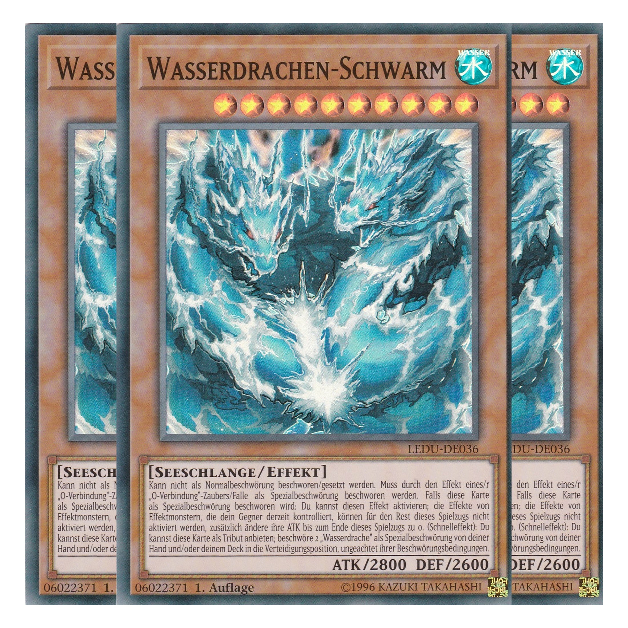 Wasserdrachen-Schwarm - LEDU-DE036 - Super Rare - Deutsch - 1. Auflage - Legendary Duelists - Playset (3 Kopien)