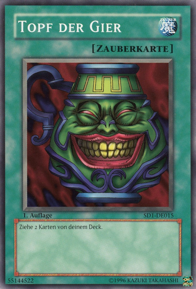 Topf der Gier - SD1-DE015 - Common - Deutsch - 1. Auflage - Structure Deck: Dragon's Roar - Yugioh