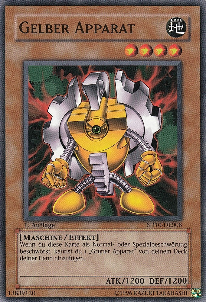 Gelber Apparat - SD10-DE008 - Common - Deutsch - 1. Auflage - Structure Deck: Machine Re-Volt - Yugioh
