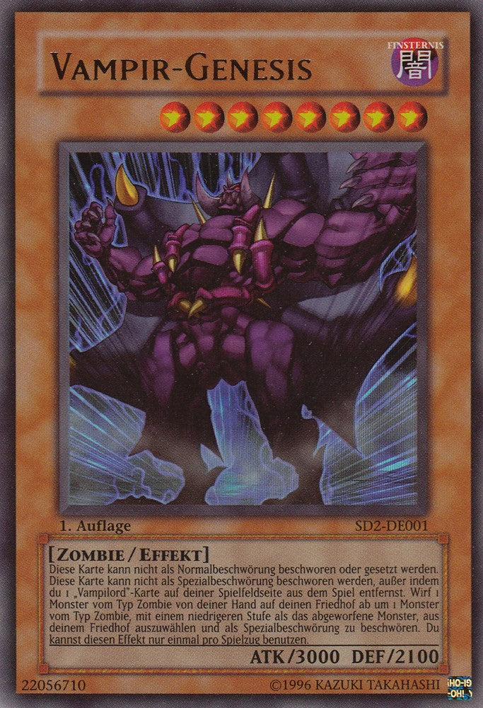 Vampir-Genesis - SD2-DE001 - Ultra Rare - Deutsch - 1. Auflage - Structure Deck: Zombie Madness - Yugioh