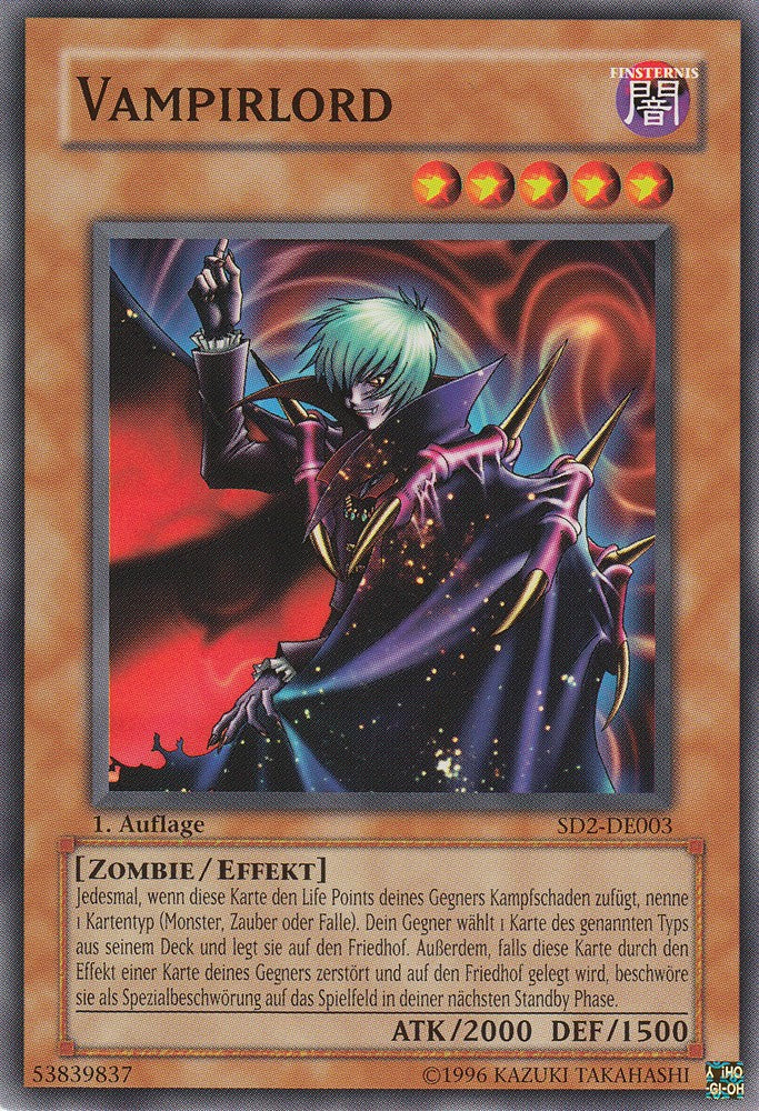 Vampirlord - SD2-DE003 - Common - Deutsch - 1. Auflage - Structure Deck: Zombie Madness - Yugioh