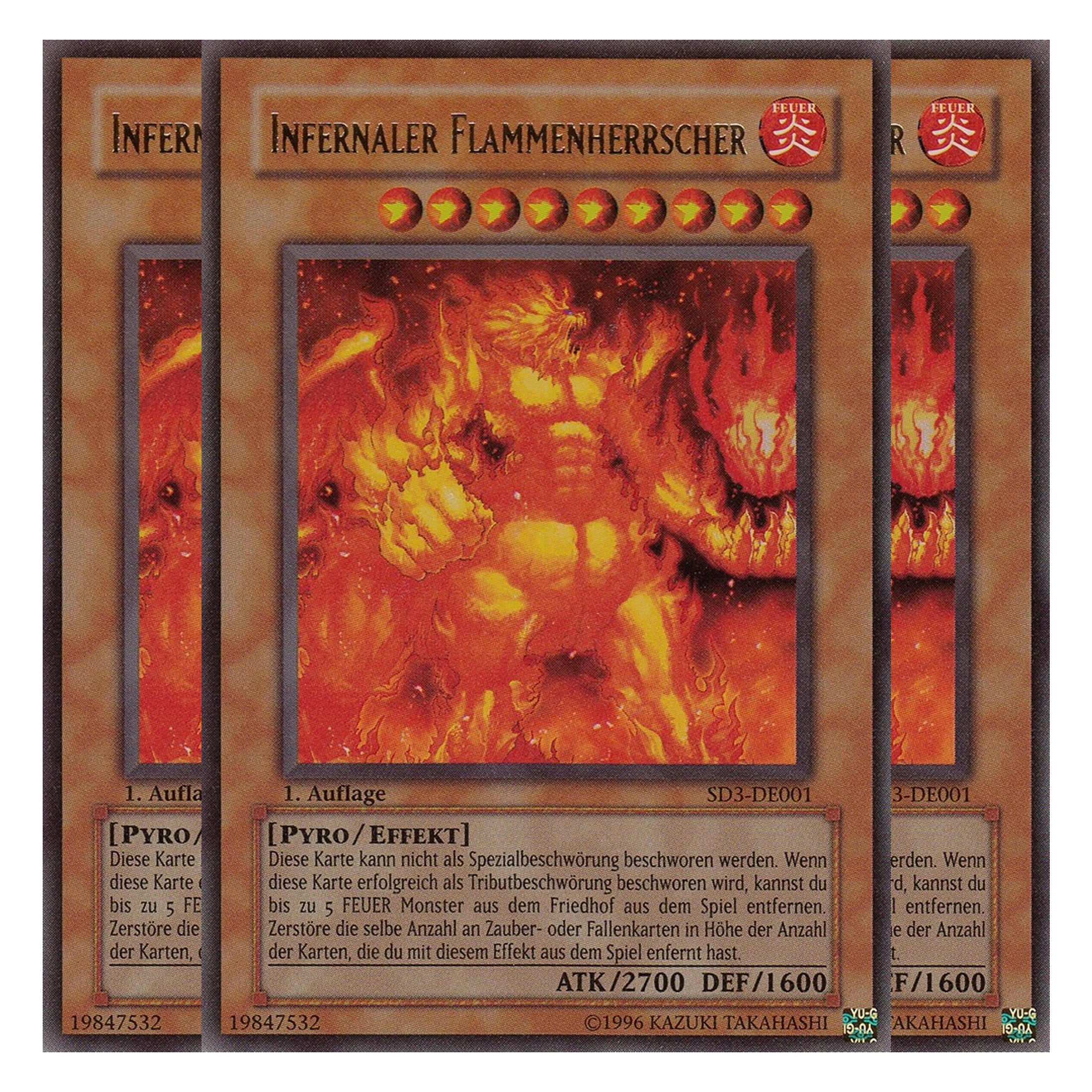 Infernaler Flammenherrscher - SD3-DE001 - Ultra Rare - Deutsch - 1. Auflage - Structure Deck: Blaze of Destruction - Playset (3 Kopien)