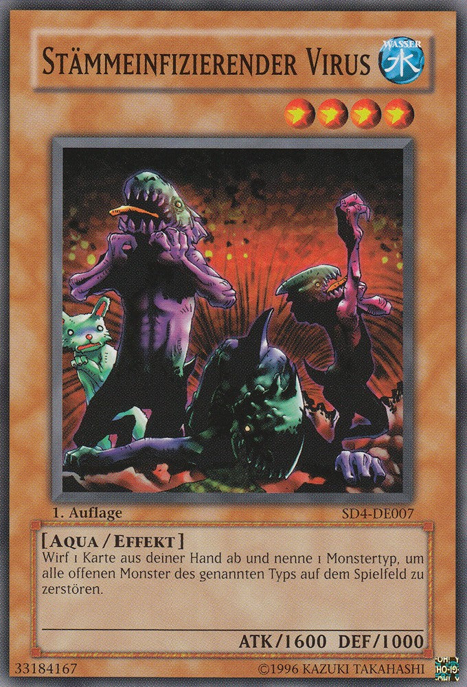 Stämmeinfizierender Virus - SD4-DE007 - Common - Deutsch - 1. Auflage - Structure Deck: Fury From The Deep - Yugioh