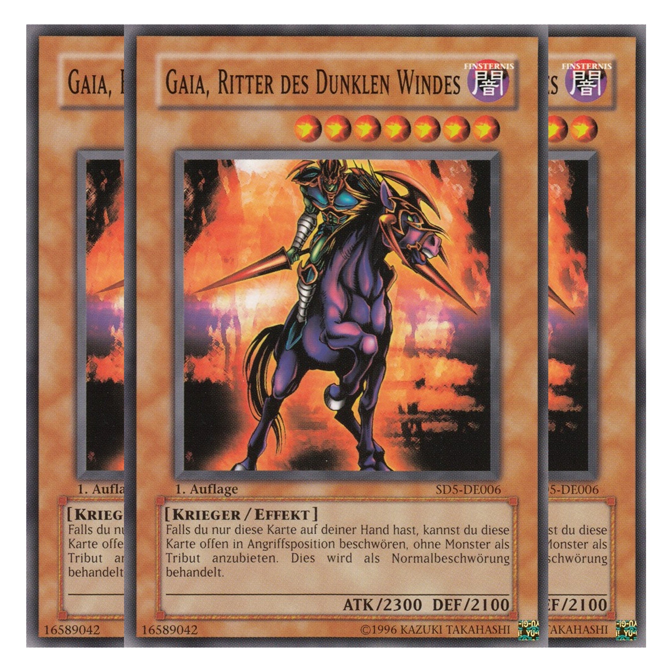 Gaia, Ritter des Dunklen Windes - SD5-DE006 - Common - Deutsch - 1. Auflage - Structure Deck: Warrior's Triumph - Playset (3 Kopien)