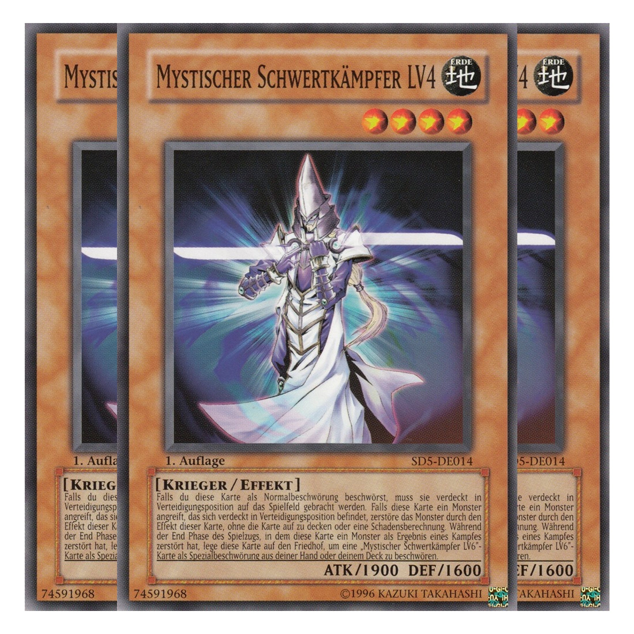 Mystischer Schwertkämpfer LV4 - SD5-DE014 - Common - Deutsch - 1. Auflage - Structure Deck: Warrior's Triumph - Playset (3 Kopien)