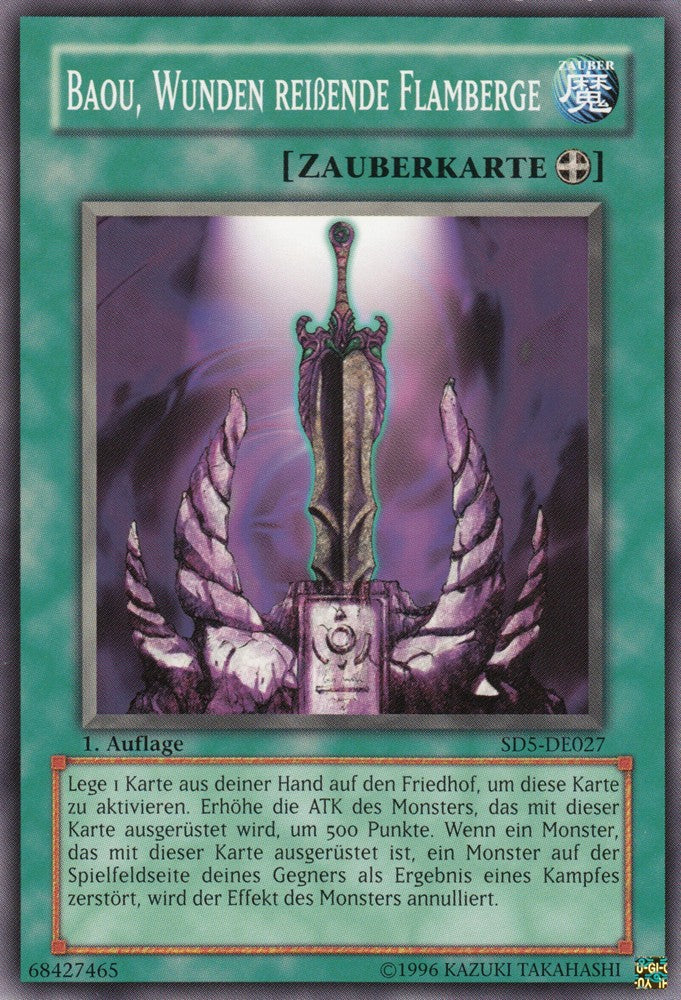 Baou, Wunden reißende Flamberge - SD5-DE027 - Common - Deutsch - 1. Auflage - Structure Deck: Warrior's Triumph - Yugioh