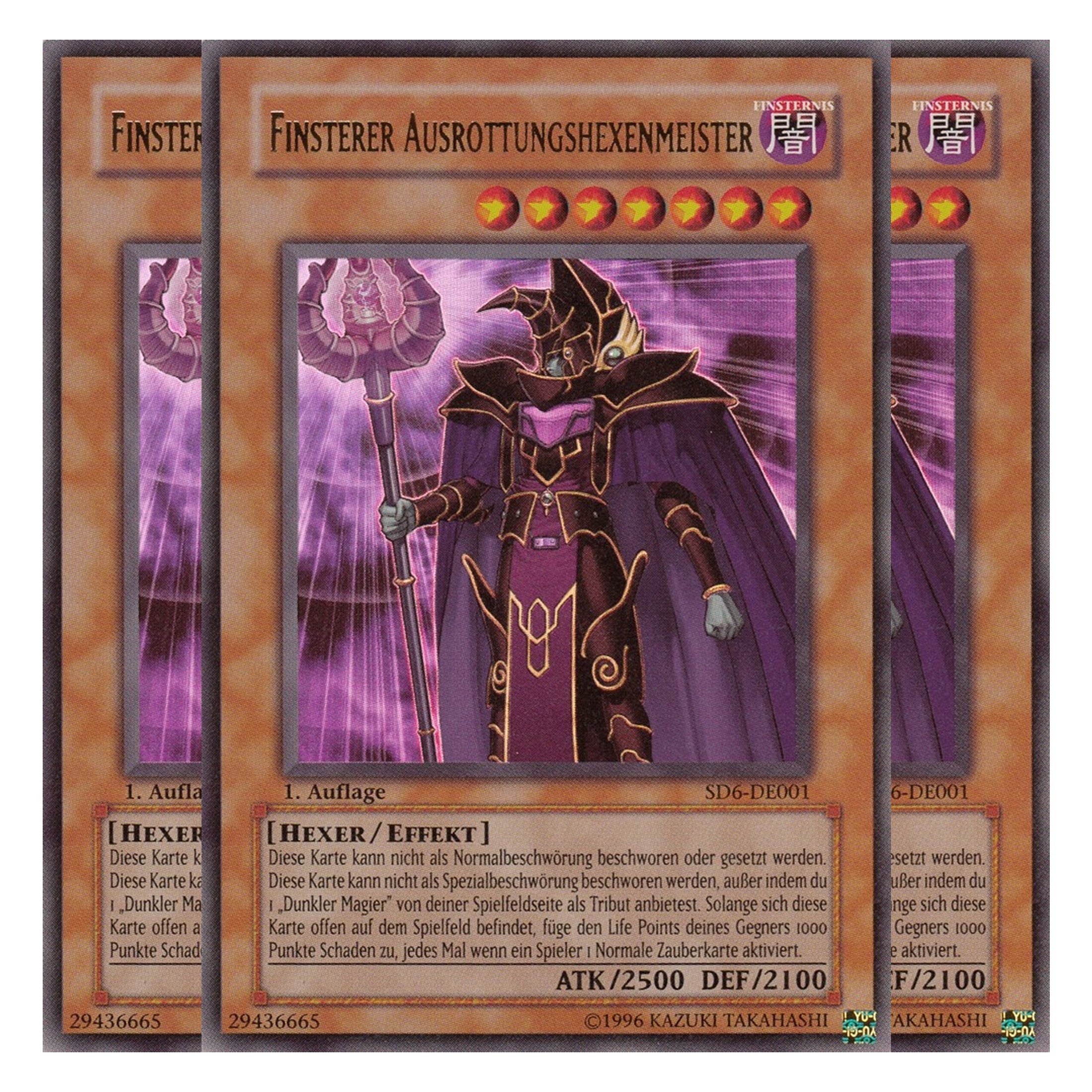 Finsterer Ausrottungshexenmeister - SD6-DE001 - Ultra Rare - Deutsch - 1. Auflage - Structure Deck: Spellcaster's Judgment - Playset (3 Kopien)