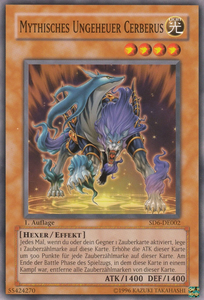 Mythisches Ungeheuer Cerberus - SD6-DE002 - Common - Deutsch - 1. Auflage - Structure Deck: Warrior's Triumph - Yugioh