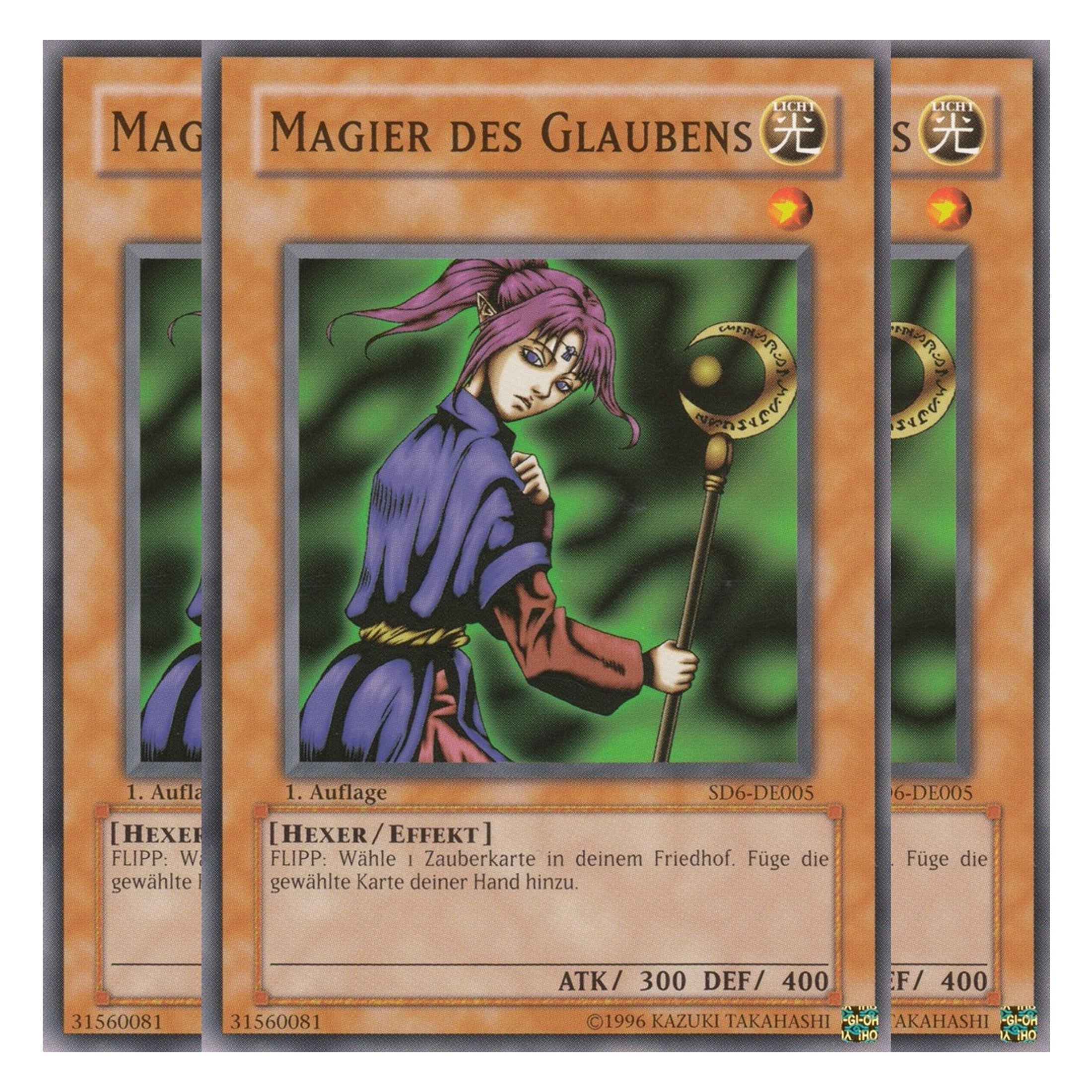 Magier des Glaubens - SD6-DE005 - Common - Deutsch - 1. Auflage - Structure Deck: Spellcaster's Judgment - Playset (3 Kopien)