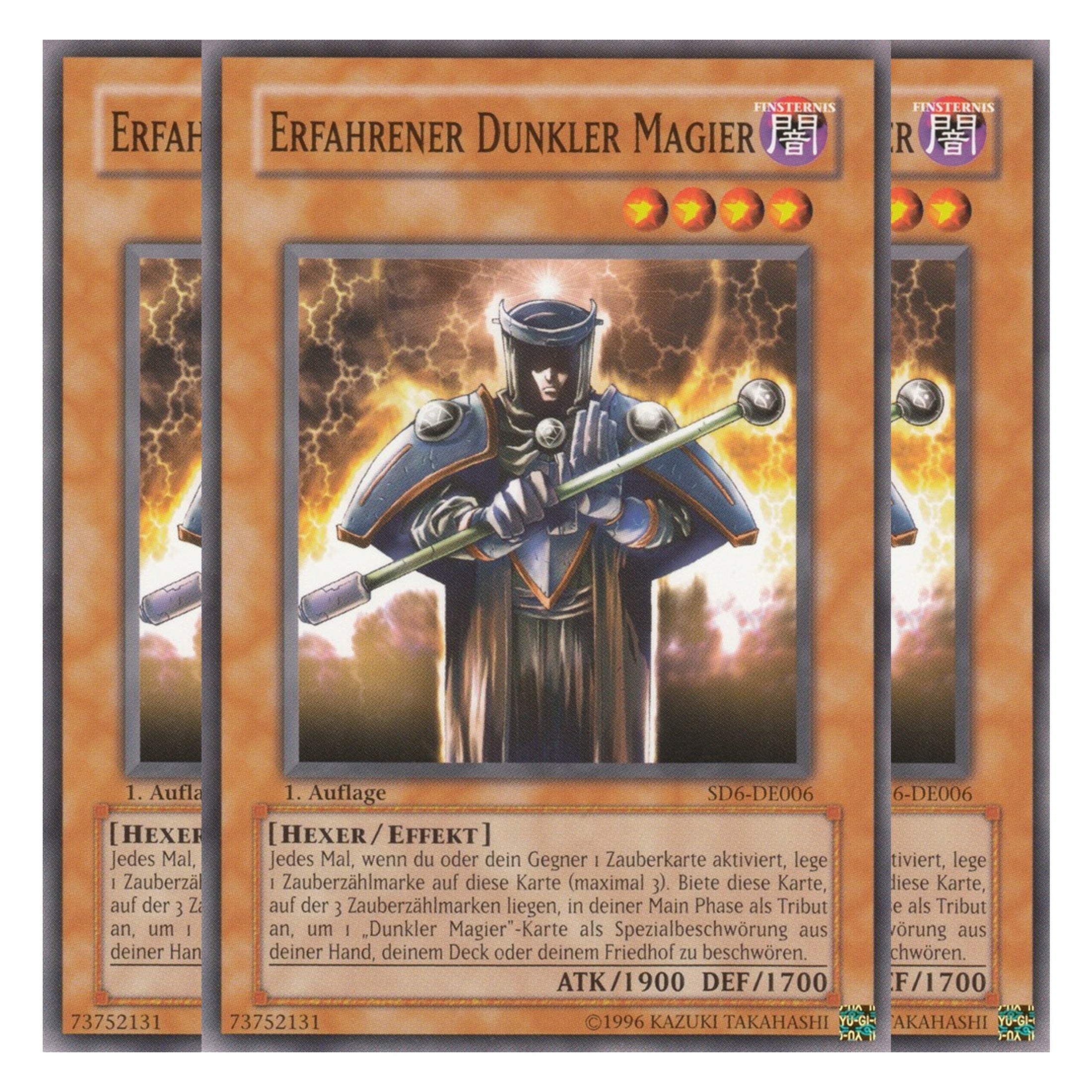 Erfahrener Dunkler Magier - SD6-DE006 - Common - Deutsch - 1. Auflage - Structure Deck: Spellcaster's Judgment - Playset (3 Kopien)