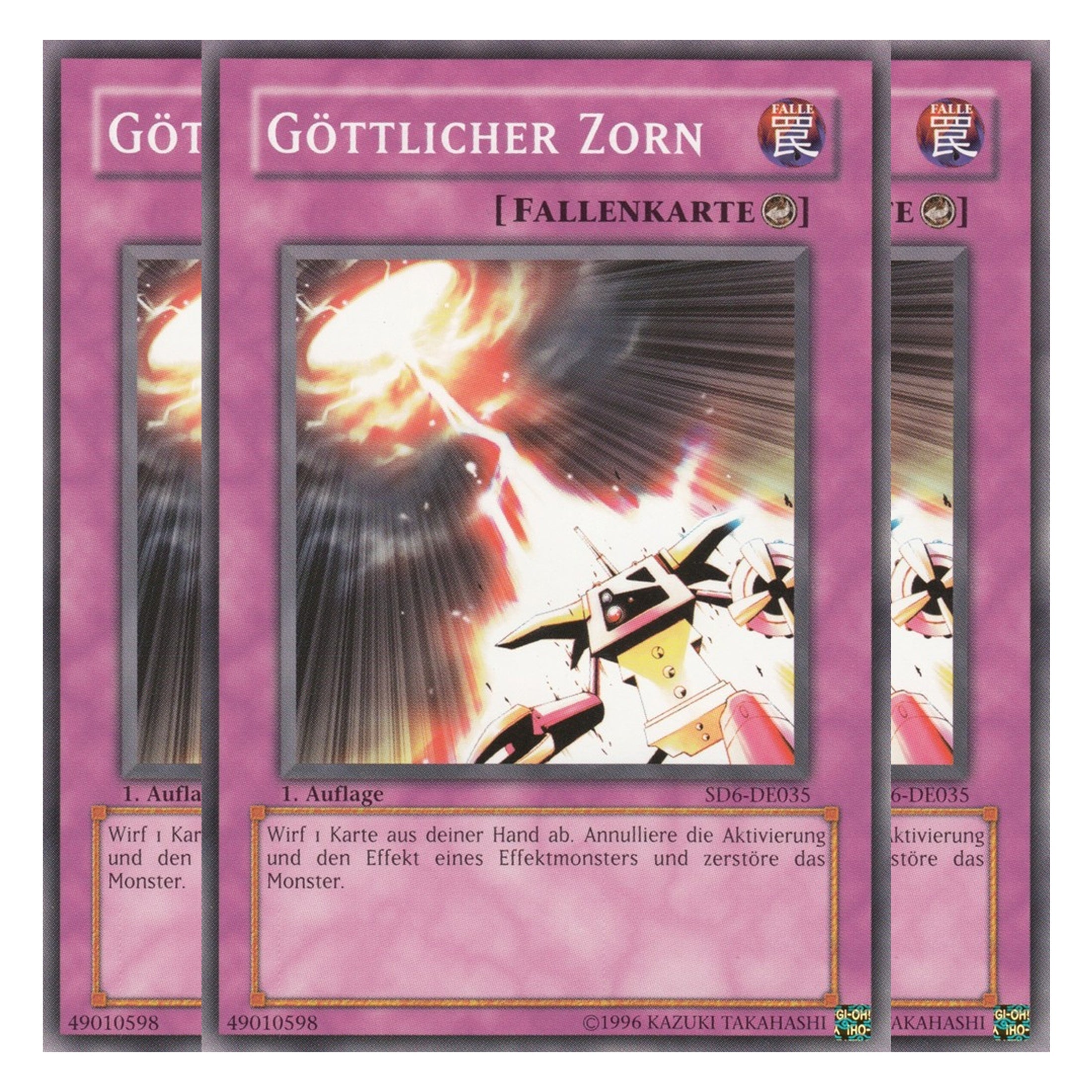 Göttlicher Zorn - SD6-DE035 - Common - Deutsch - 1. Auflage - Structure Deck: Spellcaster's Judgment - Playset (3 Kopien)