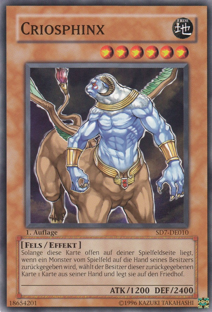 Criosphinx - SD7-DE010 - Common - Deutsch - 1. Auflage - Structure Deck: Invincible Fortress - Yugioh