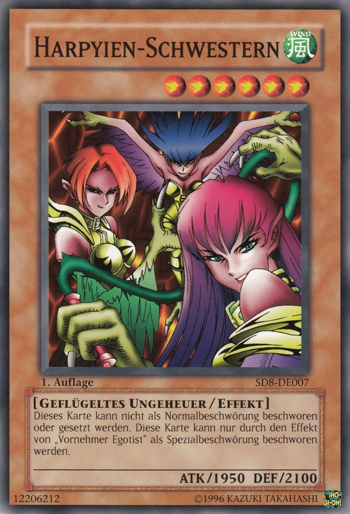 Harpyien-Schwestern - SD8-DE007 - Common - Deutsch - 1. Auflage - Structure Deck: Lord of the Storm - Yugioh