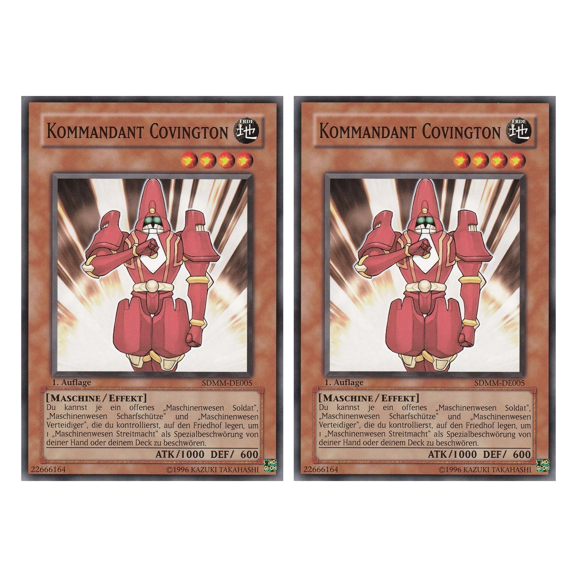 Kommandant Covington - SDMM-DE005 - Common - Deutsch - 1. Auflage - Structure Deck: Machina Mayhem - Duo Set (2 Stück) - Yugioh