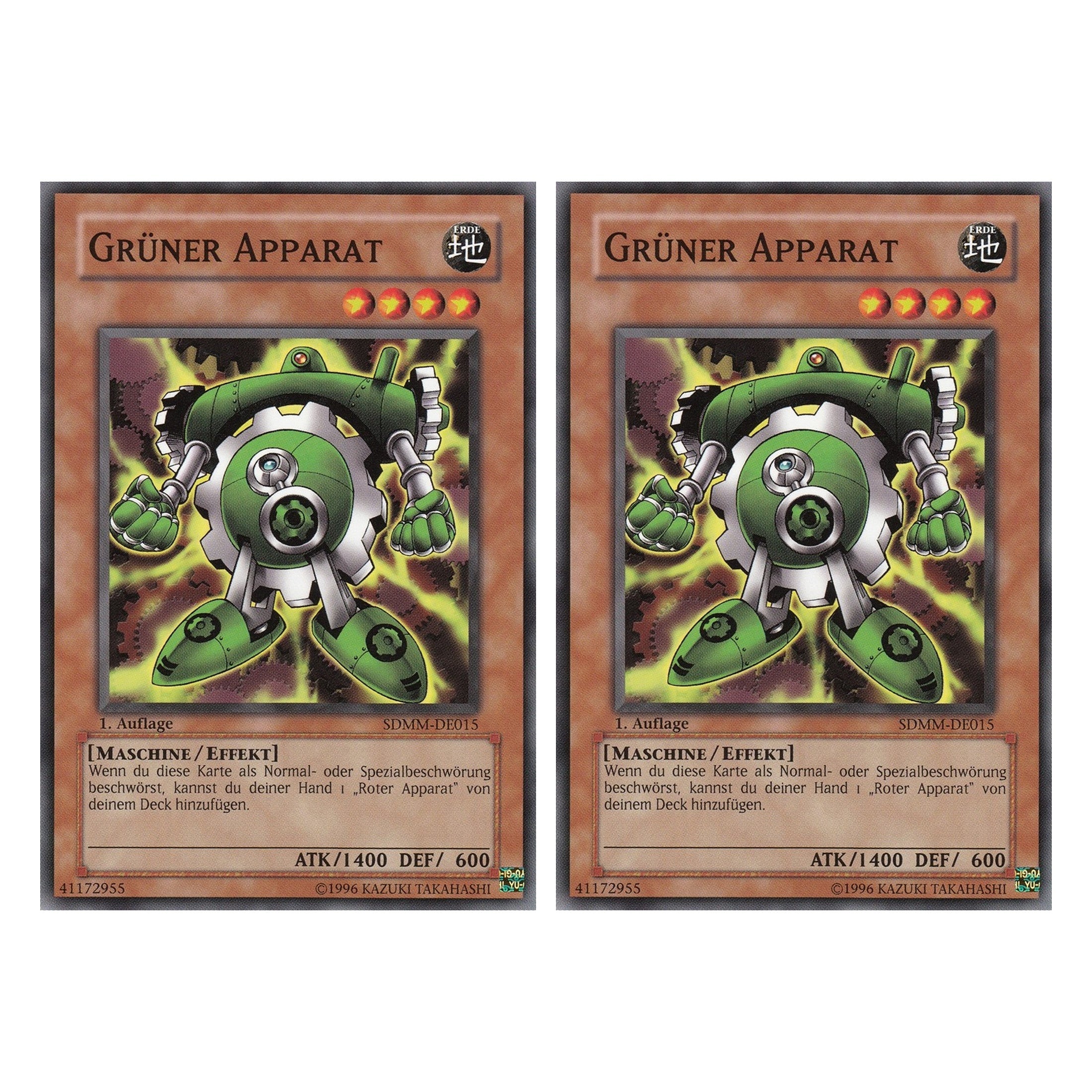 Grüner Apparat - SDMM-DE015 - Common - Deutsch - 1. Auflage - Structure Deck: Machina Mayhem - Duo Set (2 Stück) - Yugioh