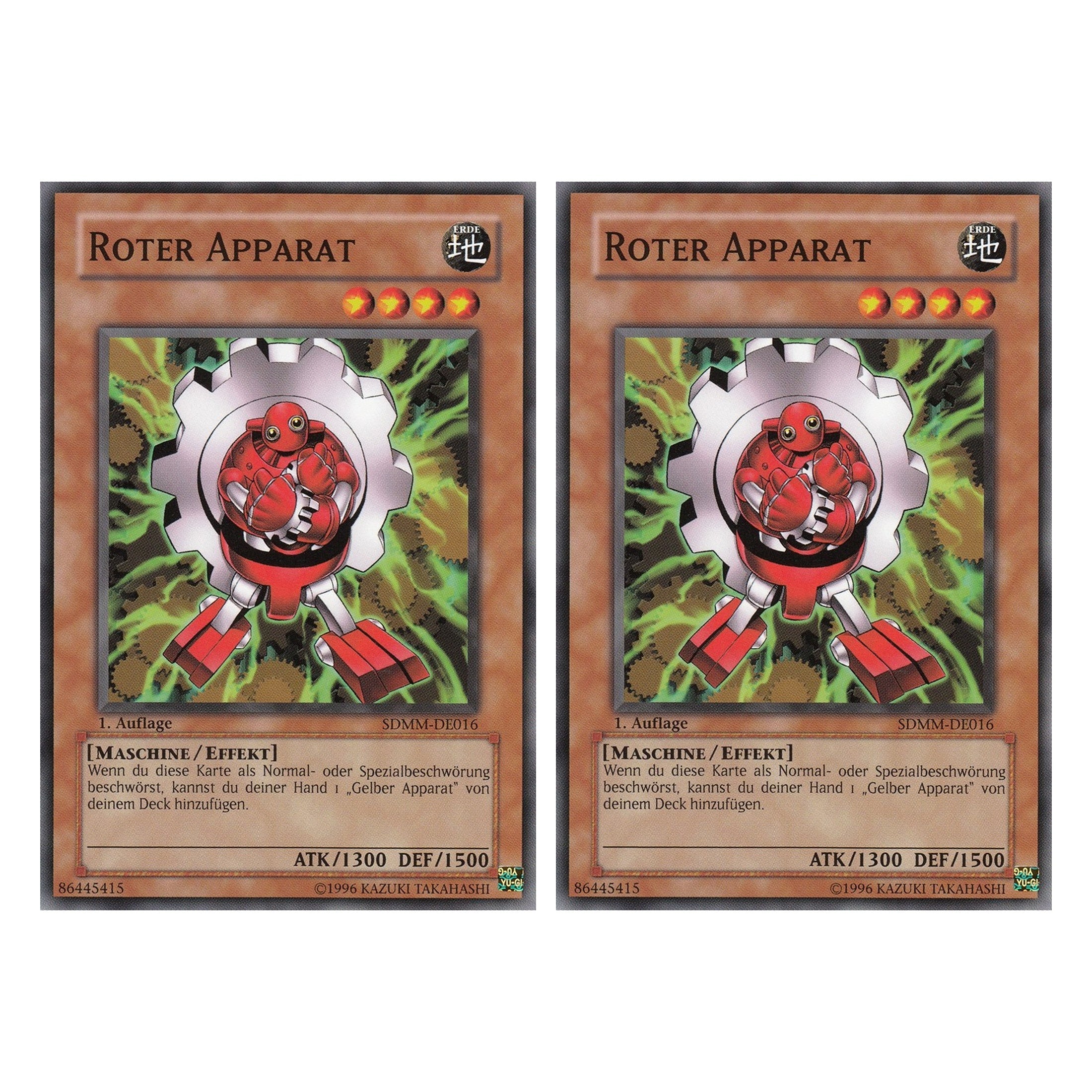 Roter Apparat - SDMM-DE016 - Common - Deutsch - 1. Auflage - Structure Deck: Machina Mayhem - Duo Set (2 Stück) - Yugioh