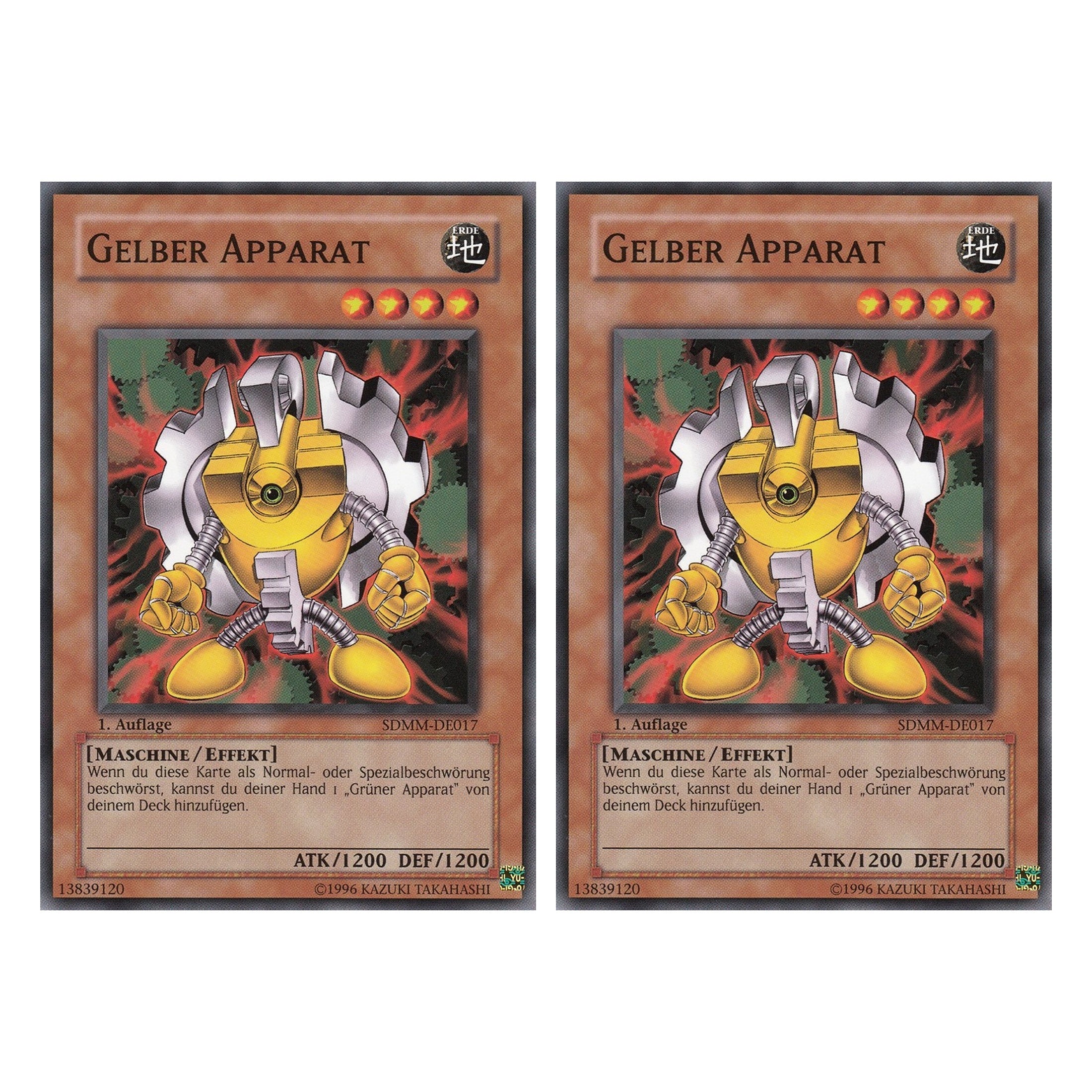 Gelber Apparat - SDMM-DE017 - Common - Deutsch - 1. Auflage - Structure Deck: Machina Mayhem - Duo Set (2 Stück) - Yugioh