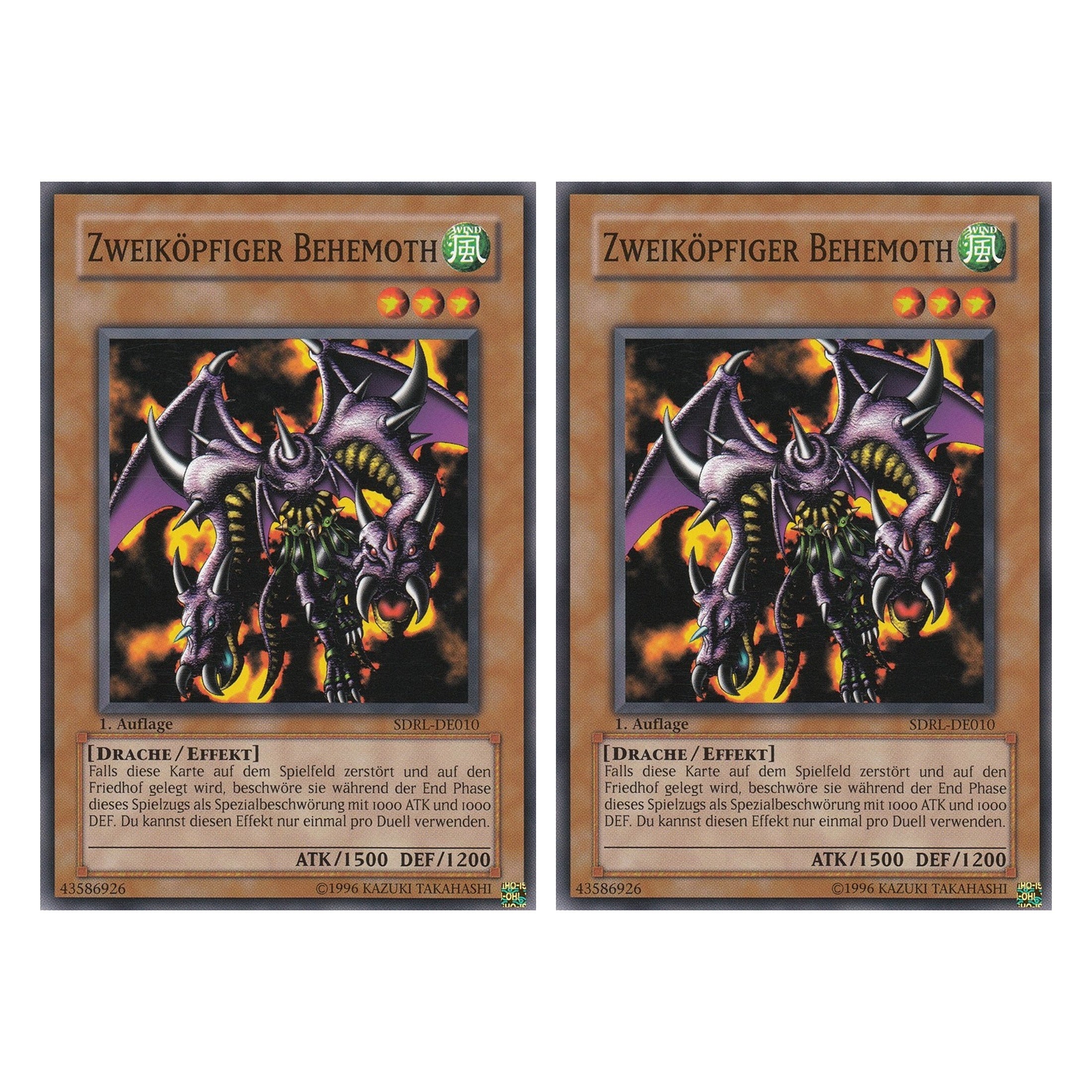 Zweiköpfiger Behemoth - SDRL-DE010 - Common - Deutsch - 1. Auflage - Structure Deck: Rise of the Dragon Lords - Duo Set (2 Stück) - Yugioh