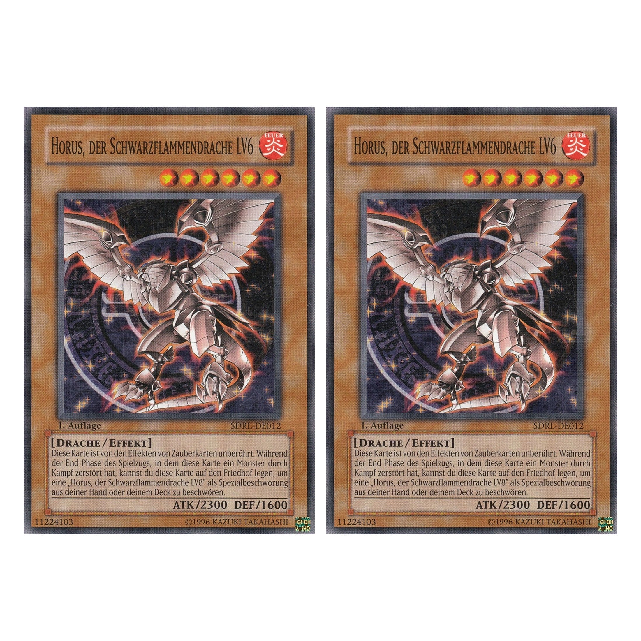 Horus, der Schwarzflammendrache LV6 - SDRL-DE012 - Common - Deutsch - 1. Auflage - Structure Deck: Rise of the Dragon Lords - Duo Set (2 Stück) - Yugioh
