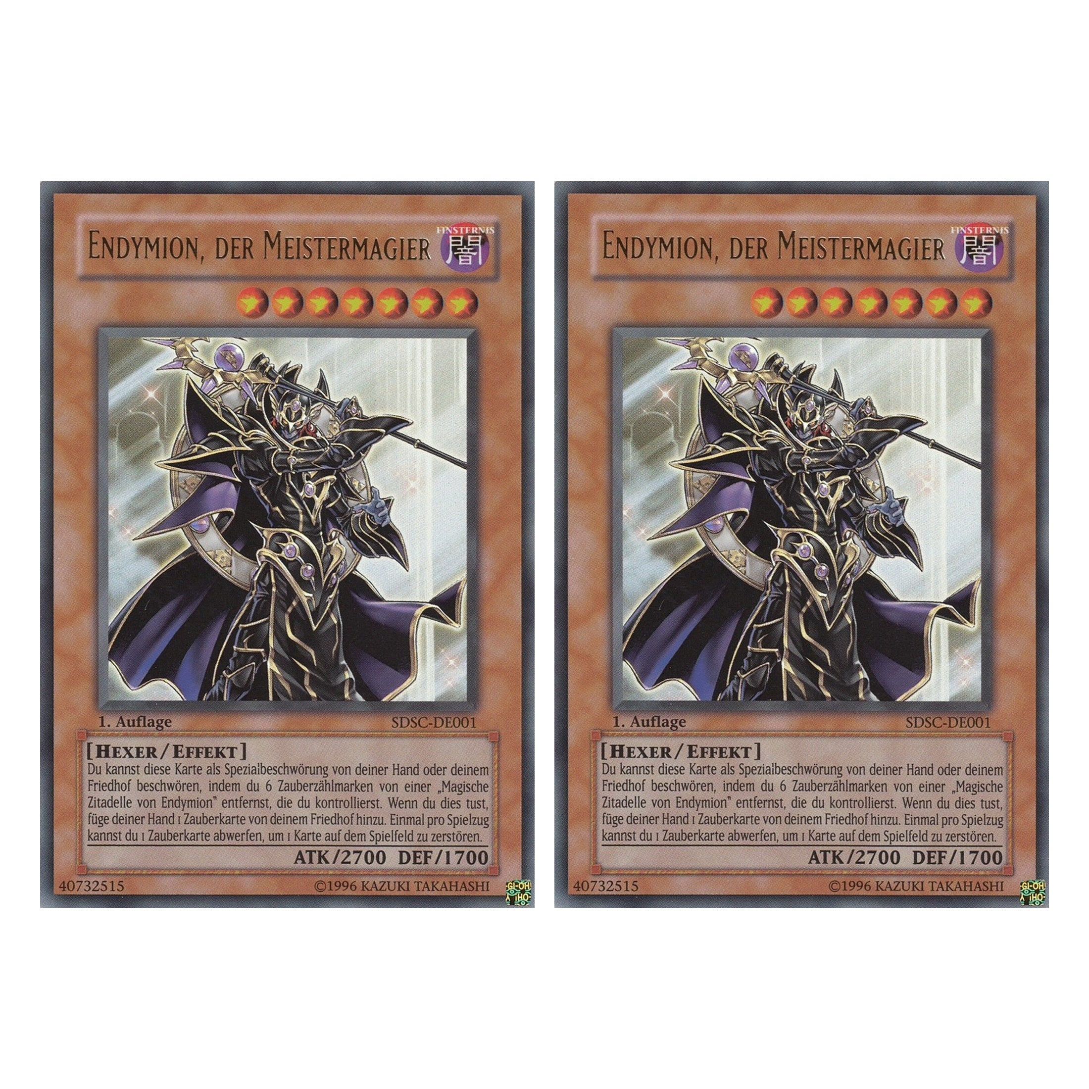 Endymion, der Meistermagier - SDSC-DE001 - Ultra Rare - Deutsch - 1. Auflage - Structure Deck: Spellcaster's Command - Duo Set (2 Stück) - Yugioh