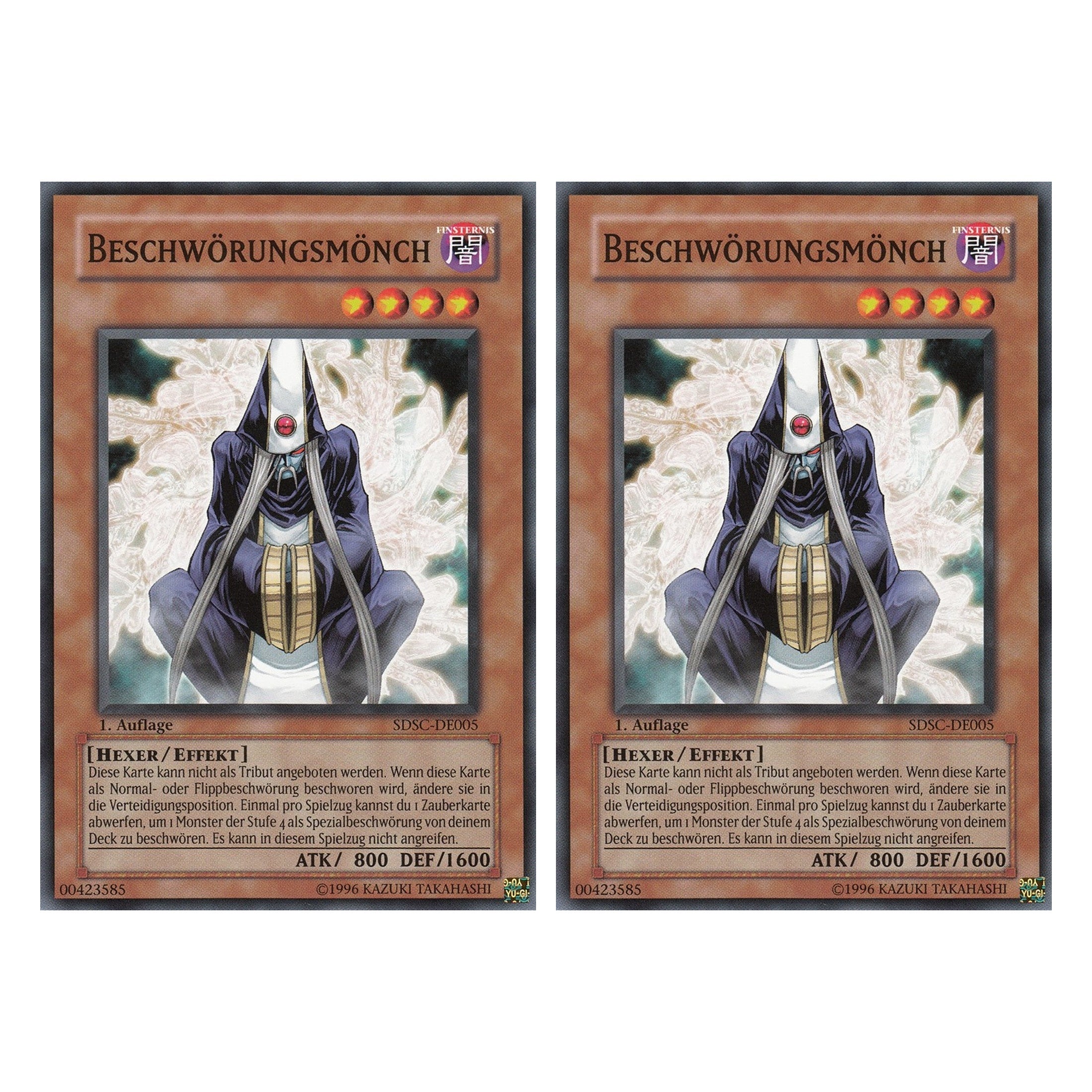Beschwörungsmönch - SDSC-DE005 - Common - Deutsch - 1. Auflage - Structure Deck: Spellcaster's Command - Duo Set (2 Stück) - Yugioh