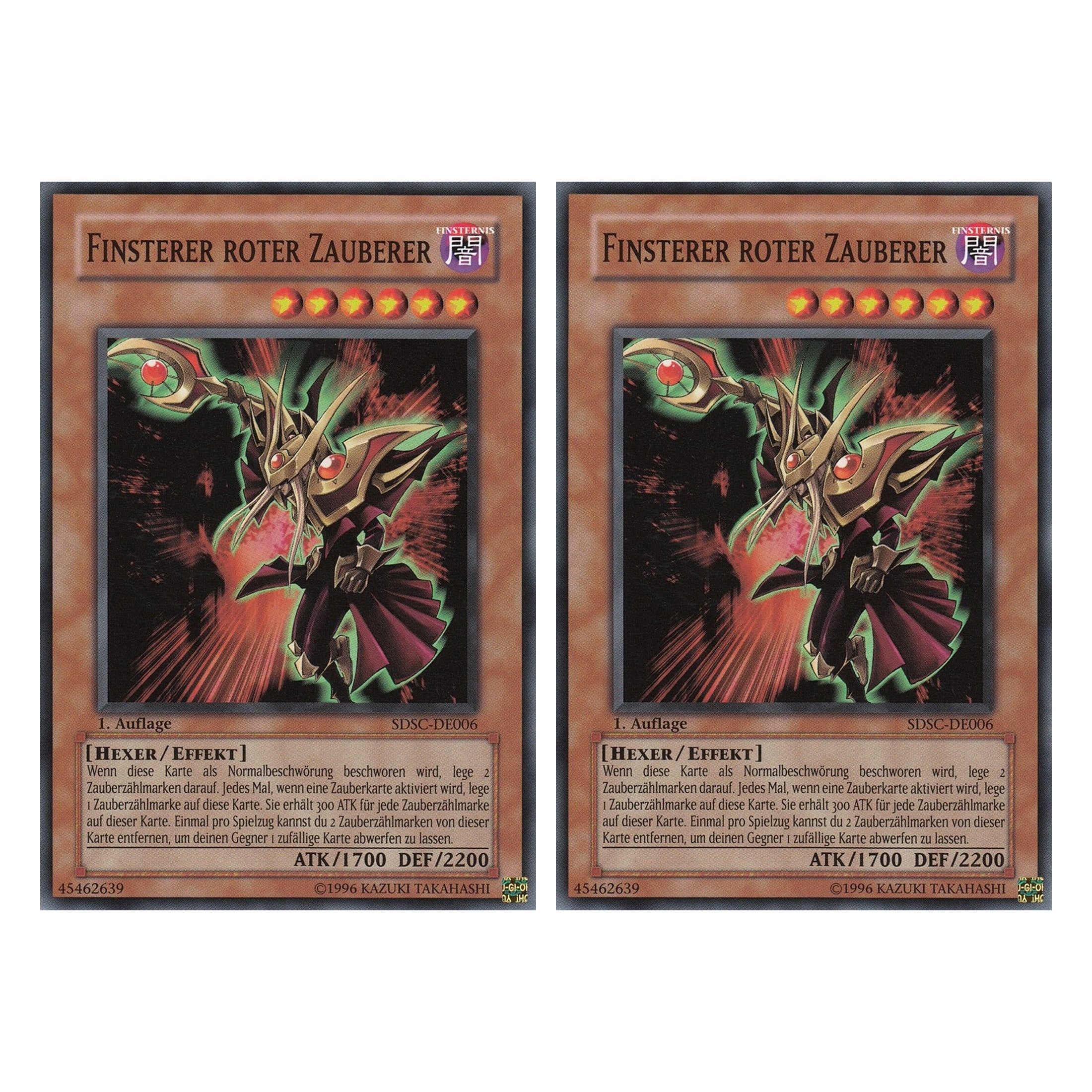 Finsterer roter Zauberer - SDSC-DE006 - Common - Deutsch - 1. Auflage - Structure Deck: Spellcaster's Command - Duo Set (2 Stück) - Yugioh