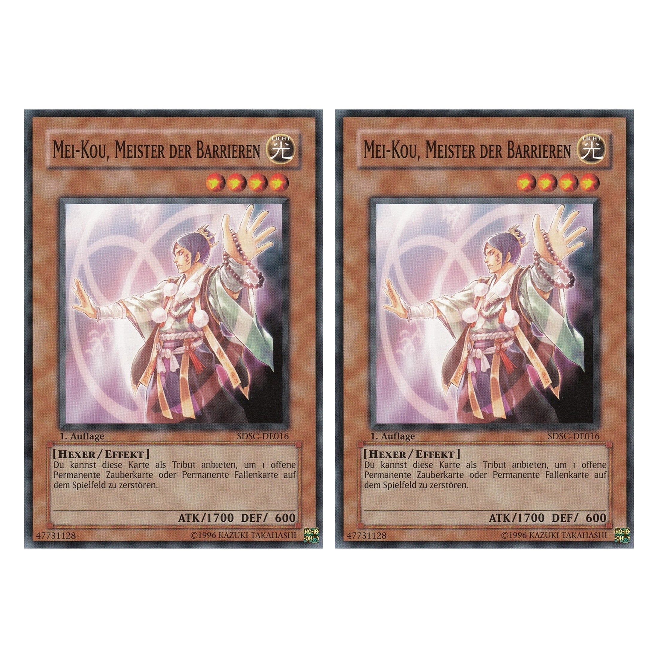 Mei-Kou, Meister der Barrieren - SDSC-DE016 - Common - Deutsch - 1. Auflage - Structure Deck: Spellcaster's Command - Duo Set (2 Stück) - Yugioh