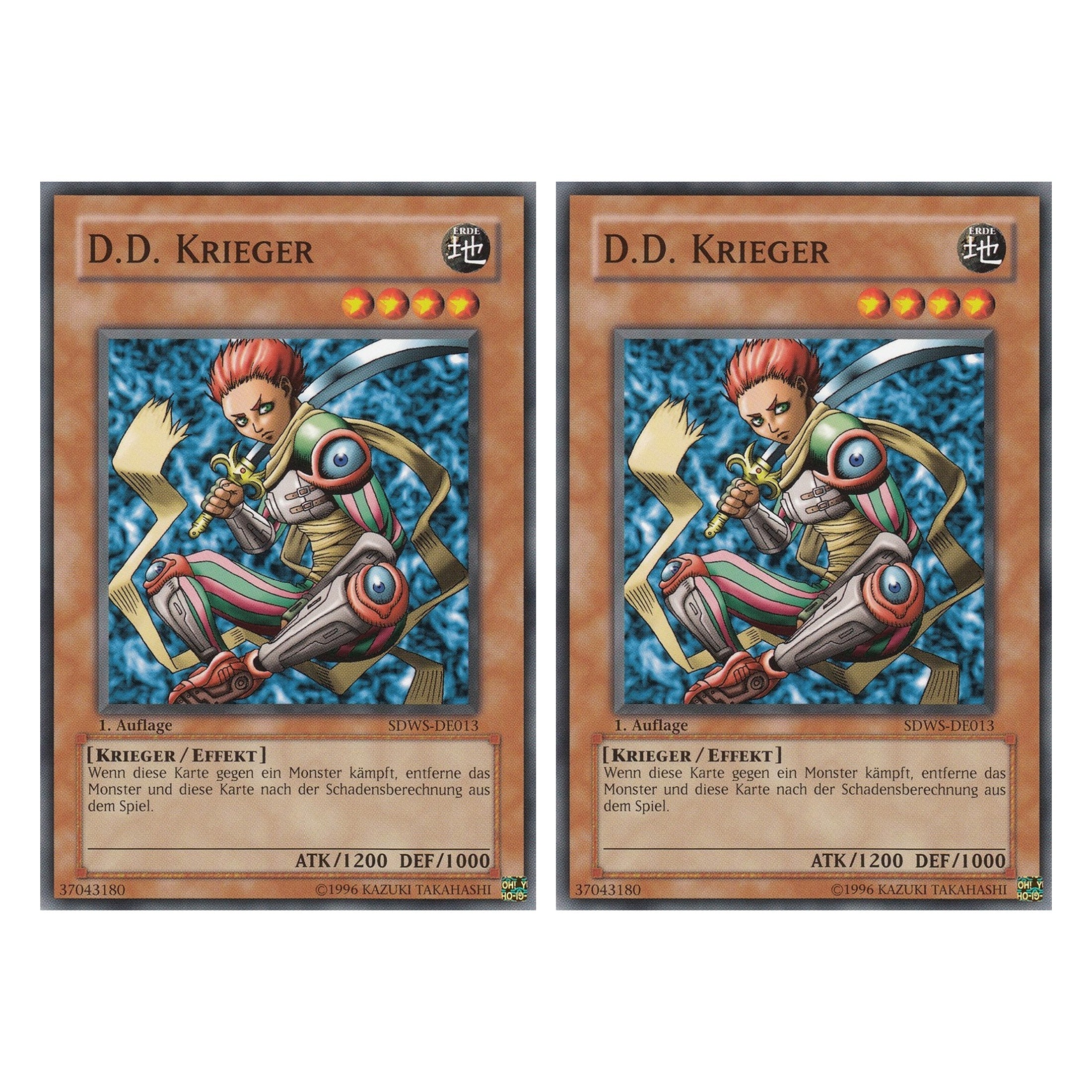 D.D. Krieger - SDWS-DE013 - Common - Deutsch - 1. Auflage - Structure Deck: Warrior's Strike - Duo Set (2 Stück) - Yugioh